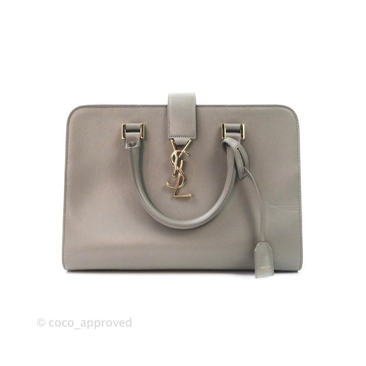 Saint Laurent Calfskin Monogram Cabas Fog