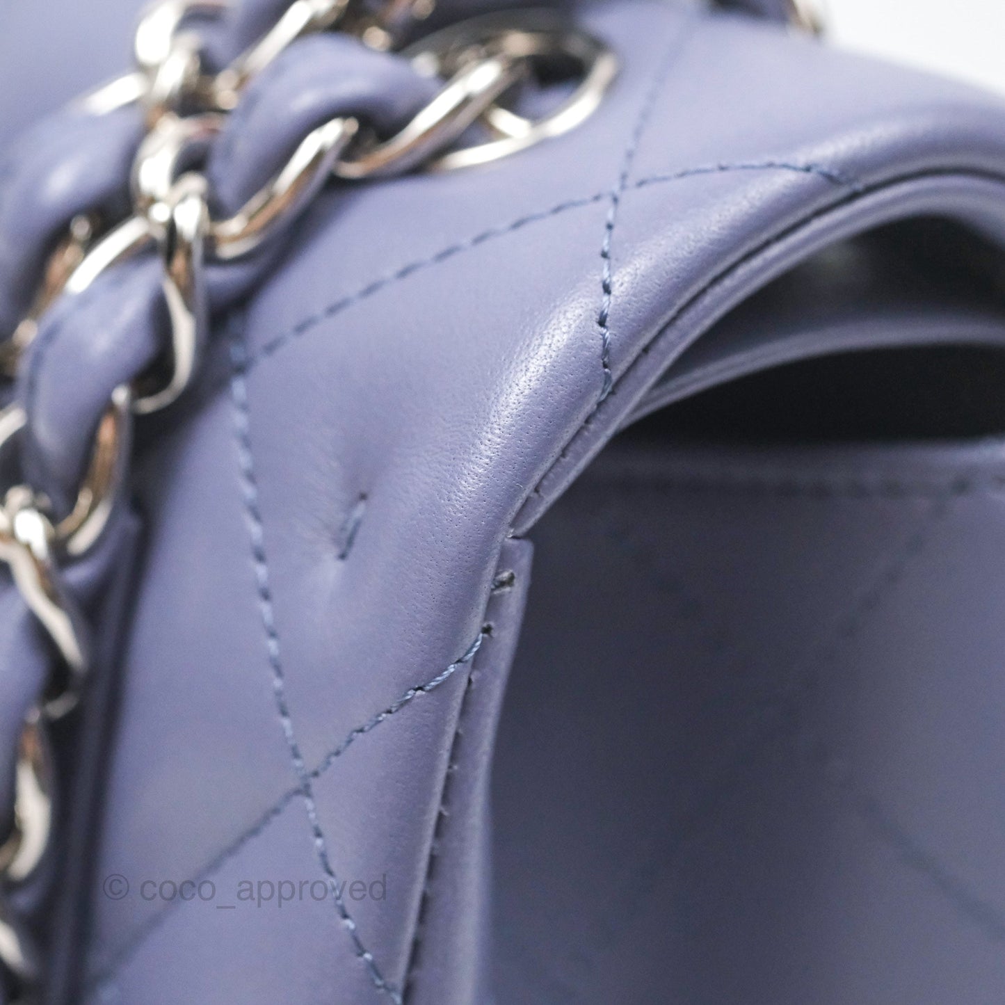 Chanel Jumbo Double Flap Lavender Blue Lambskin Silver Hardware⁣⁣