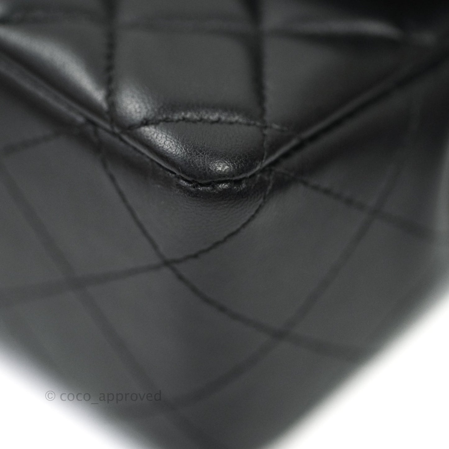 Chanel Quilted Mini Rectangular Black Lambskin Silver Hardware