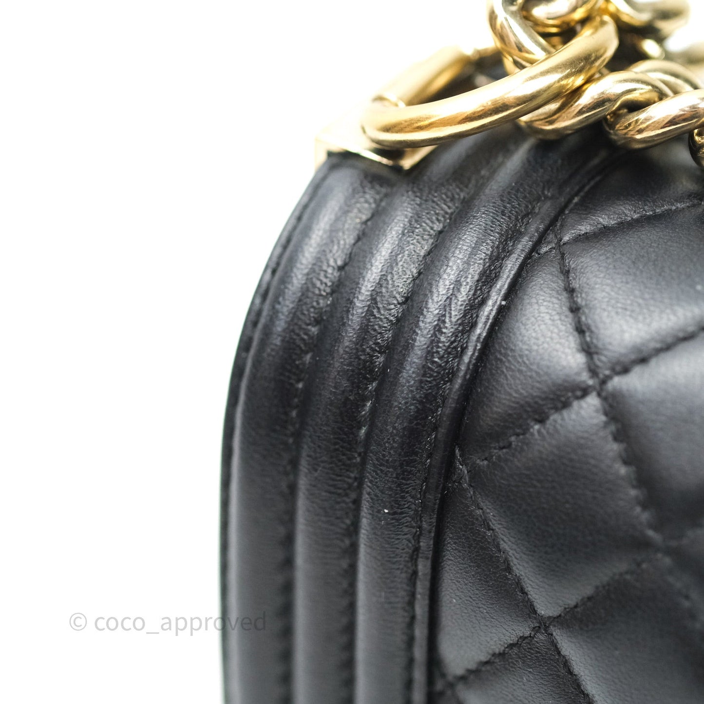 Chanel Quilted Boy New Medium Black Lambskin Gold Hardware