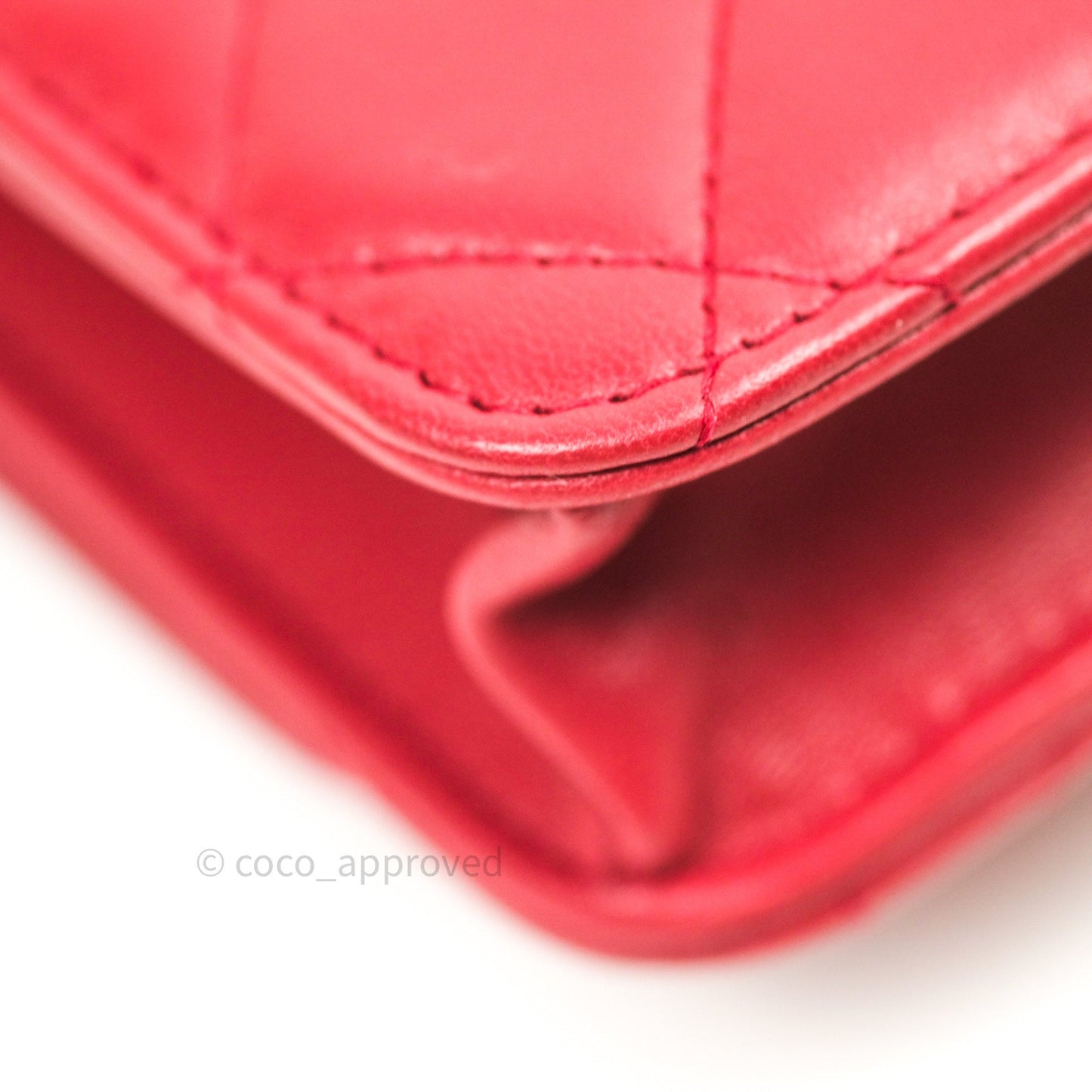Chanel Trendy CC WOC Wallet on Chain Red Lambskin Gold Hardware