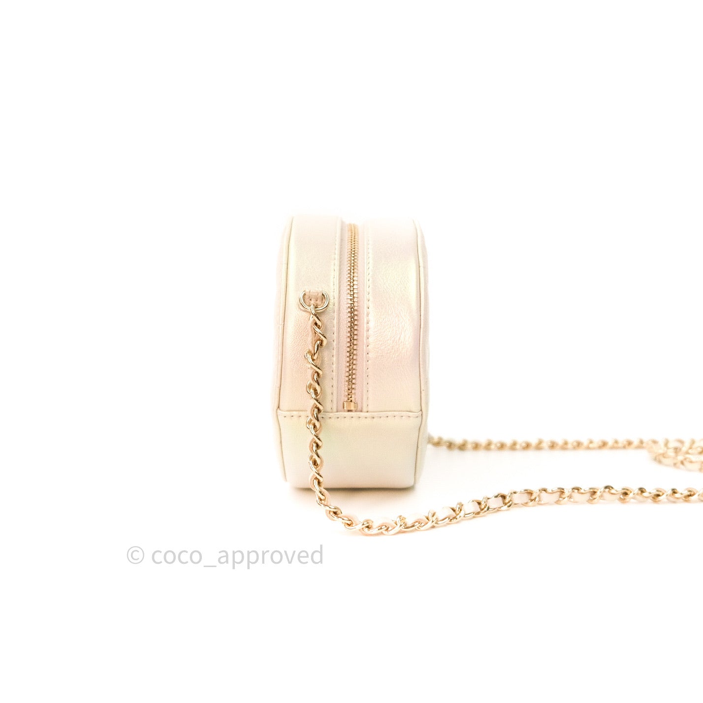 Chanel Round Circle Bag Iridescent Ivory Gold Hardware 20A