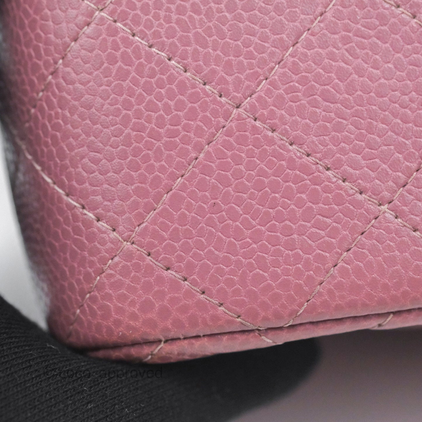 Chanel Quilted Mini Rectangular Flap Dark Pink Caviar Ruthenium Hardware