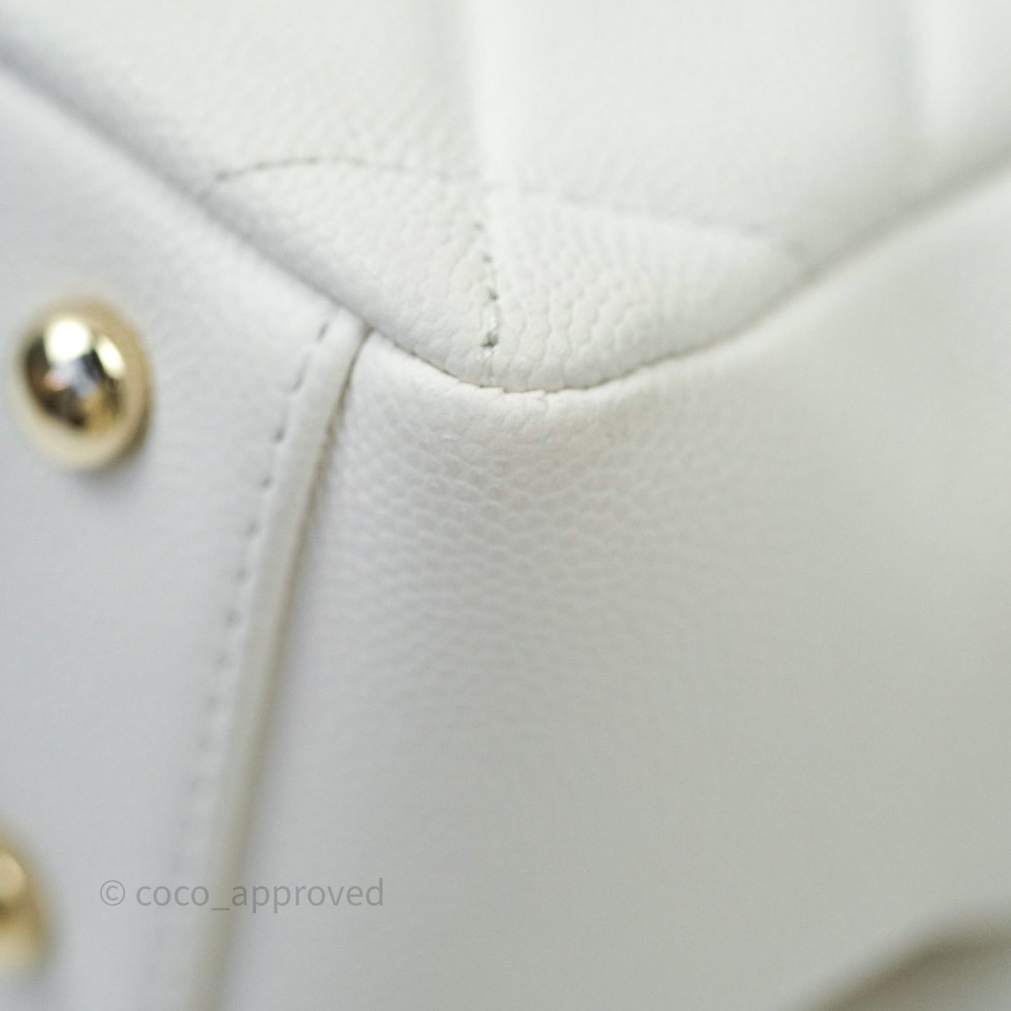 Chanel Quilted Small Business Affinity Flap White Caviar Light Gold Hardware