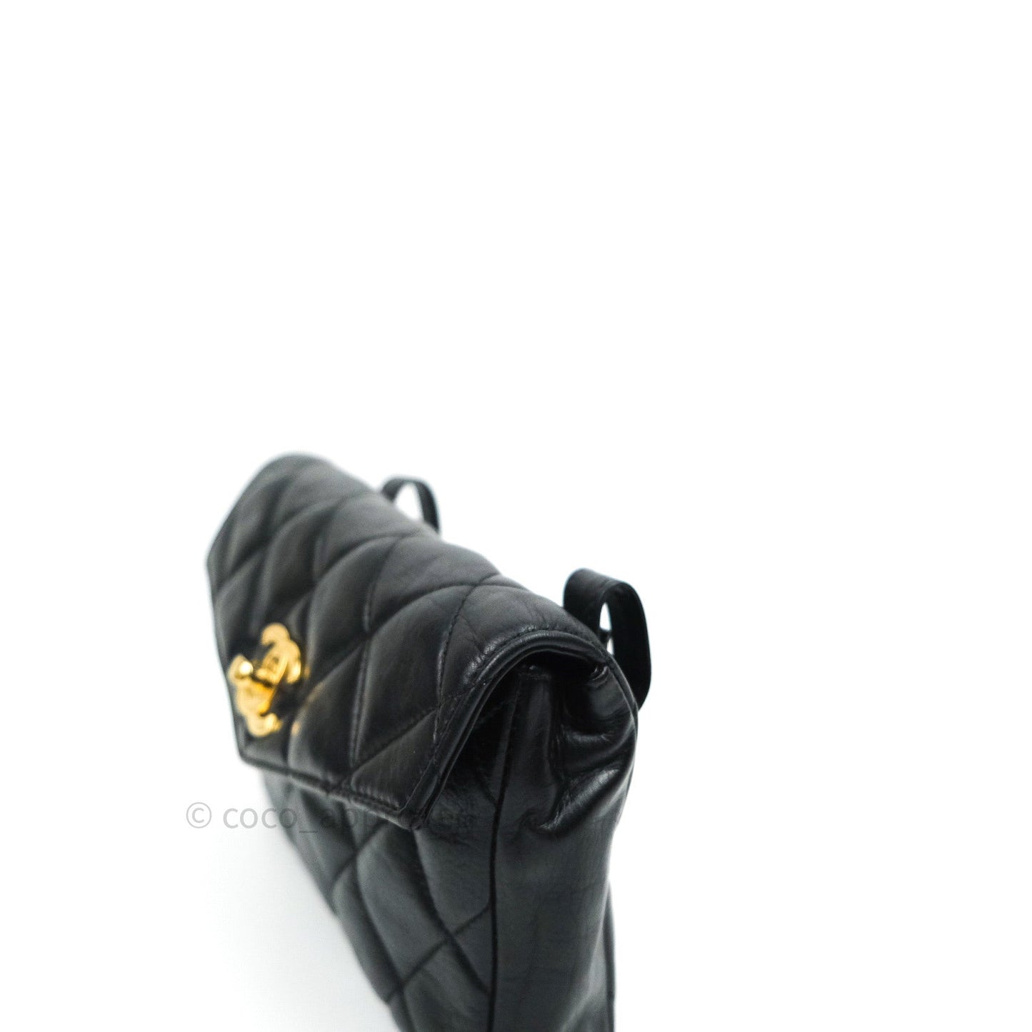 Chanel Quilted Belt Bag Black Lambskin 24K Gold Hardware