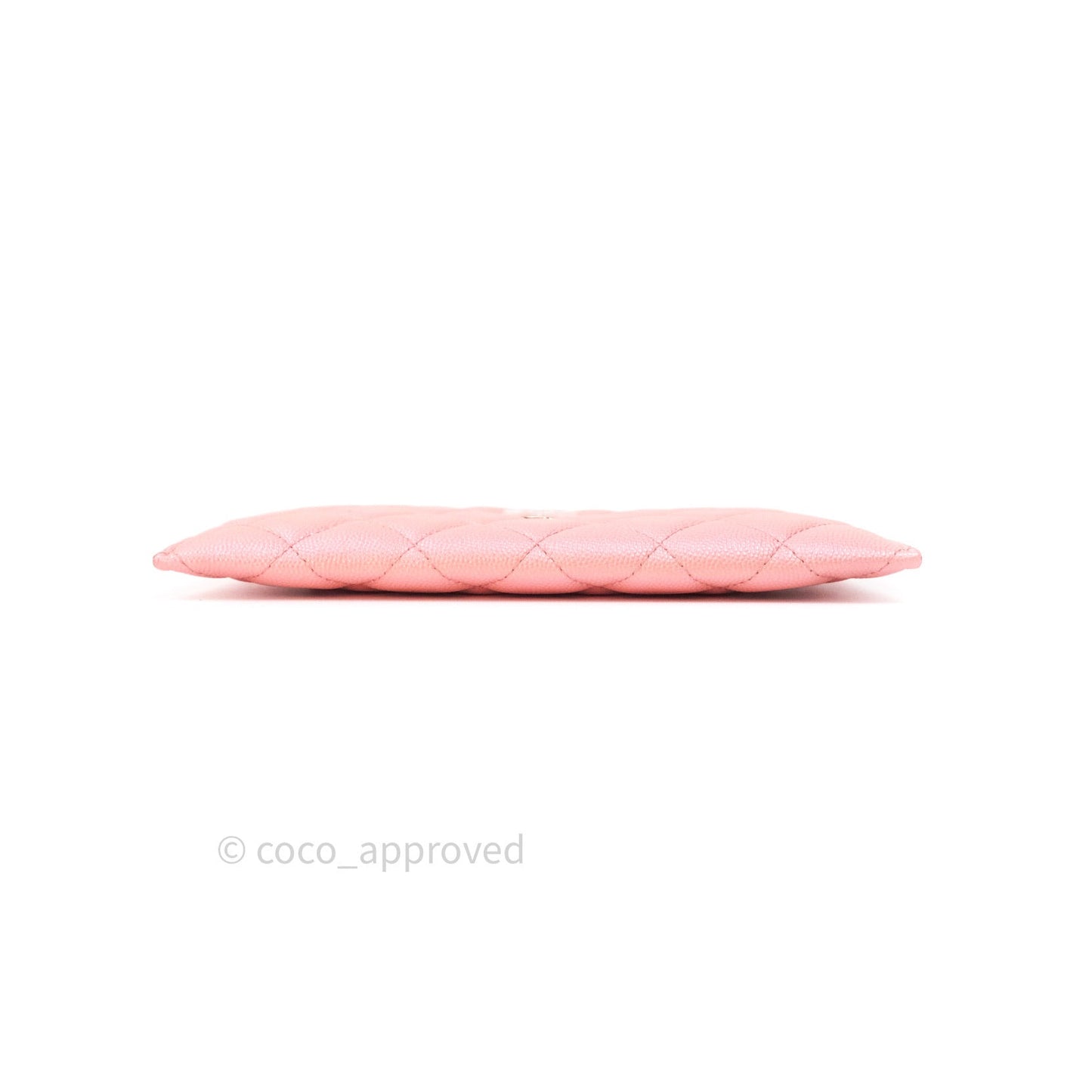 Chanel Iridescent Caviar O Case Phone Case Pouch Card Holder Pink Light Gold Hardware