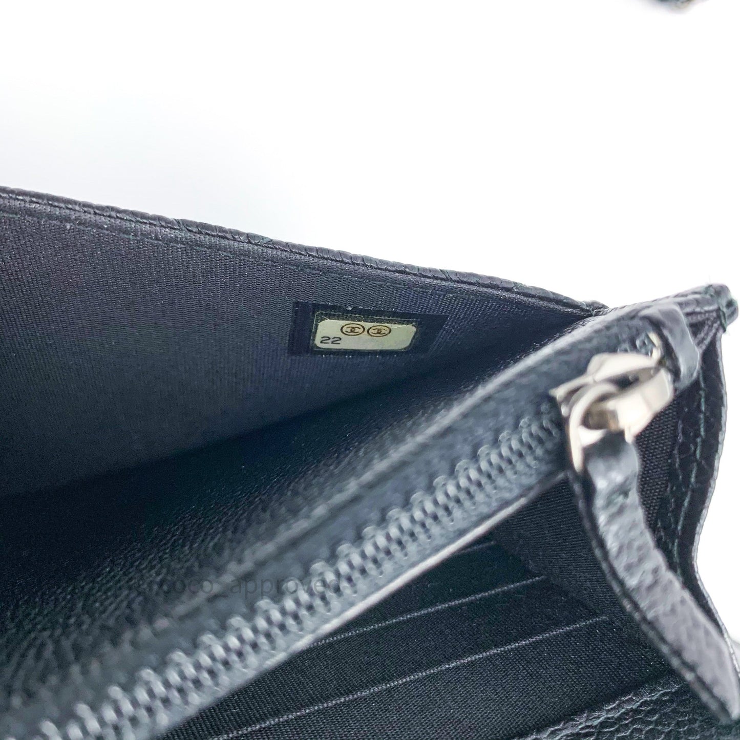Chanel Boy Wallet on Chain WOC Black Caviar Ruthenium Hardware