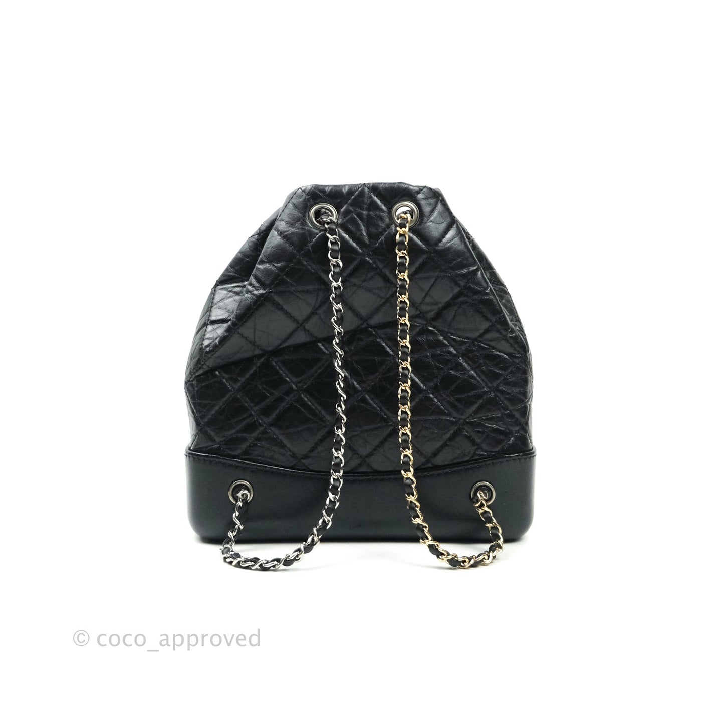 Chanel Small Gabrielle Backpack Black Aged Calfskin