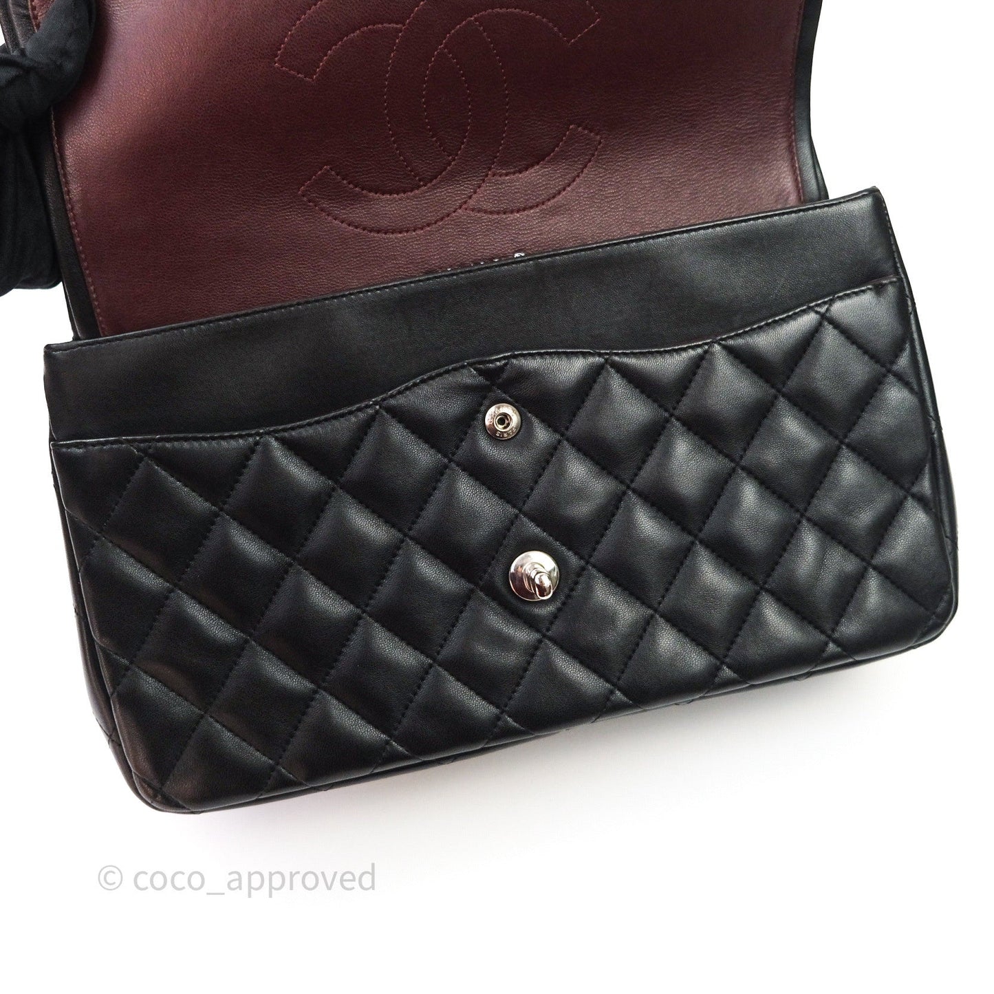 Chanel Jumbo Double Flap Black Lambskin Silver Hardware⁣⁣