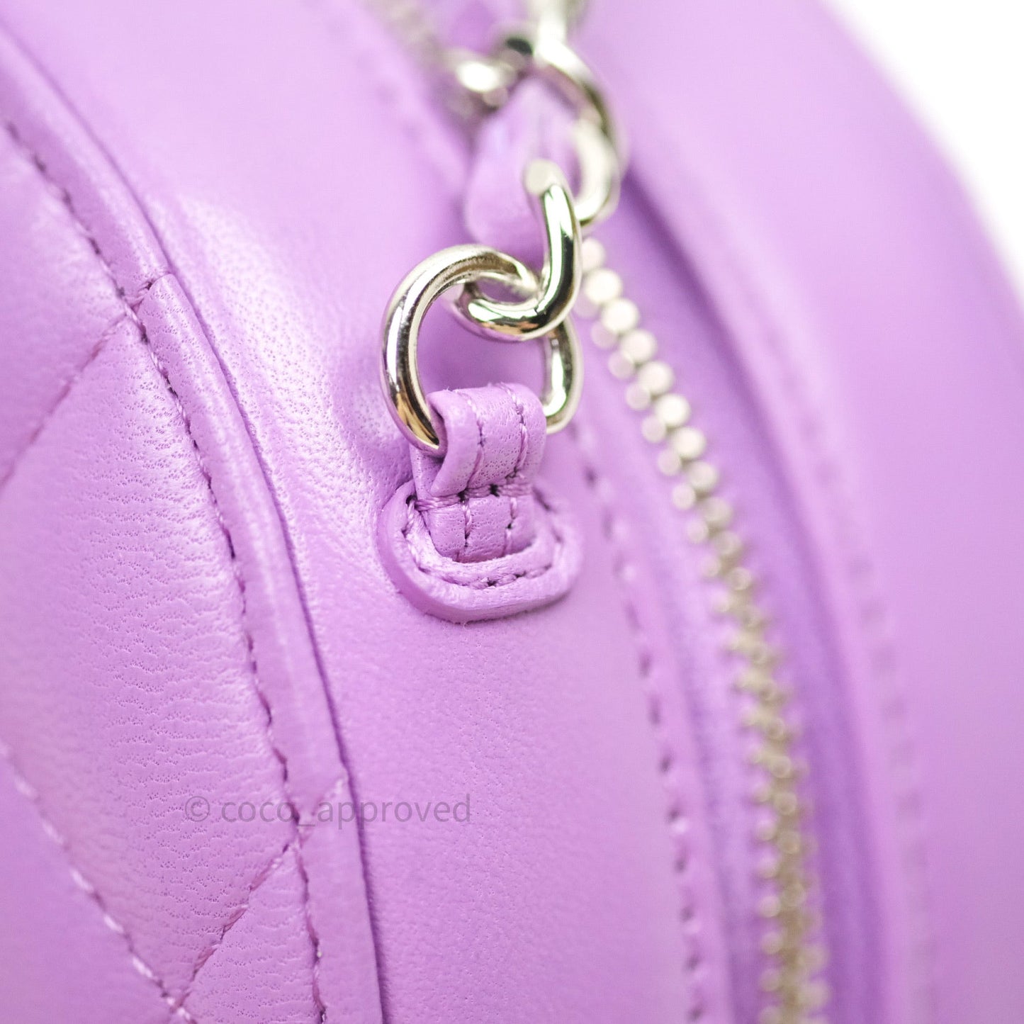 Chanel Round Circle Bag Purple Silver Hardware