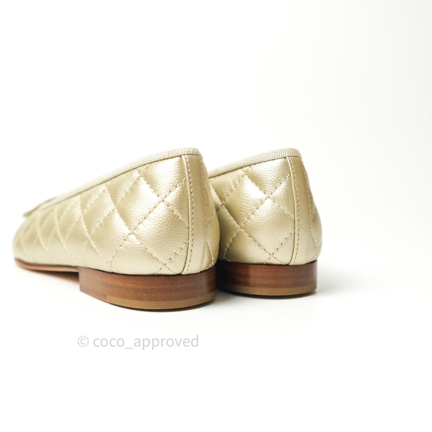 Chanel Ballerina CC Caviar Light Gold Size 36