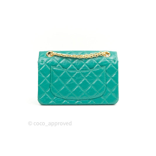 Chanel Mini Reissue 224 Green Aged Calfskin Gold Hardware