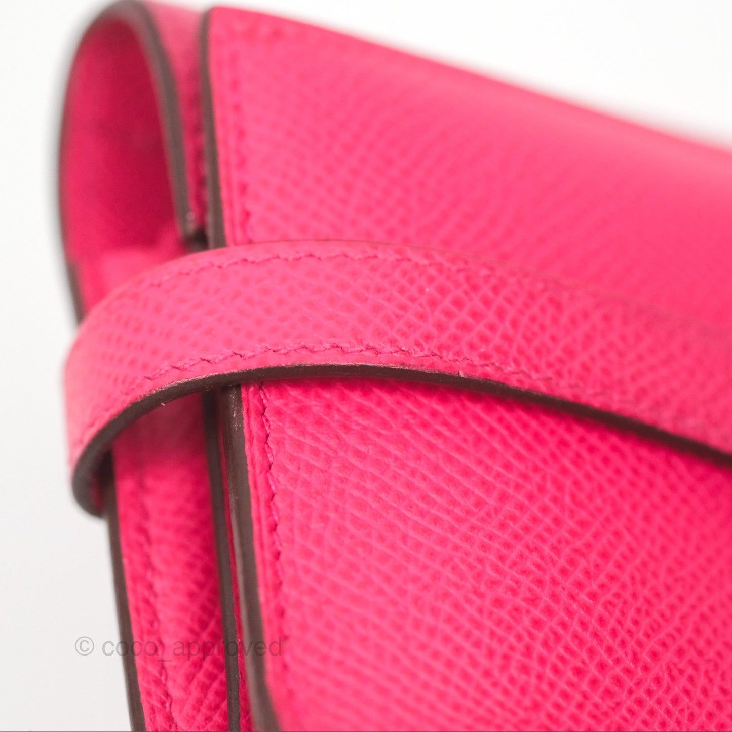 Hermès Small Kelly Wallet Rose Extreme I6 Epsom Palladium Hardware