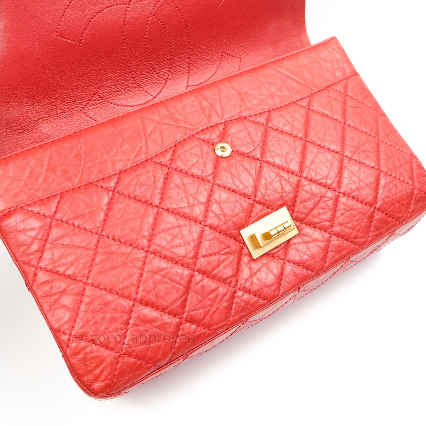 Chanel Reissue Quilted Aged Calfskin Coral Red Ruthenium Hardware 227