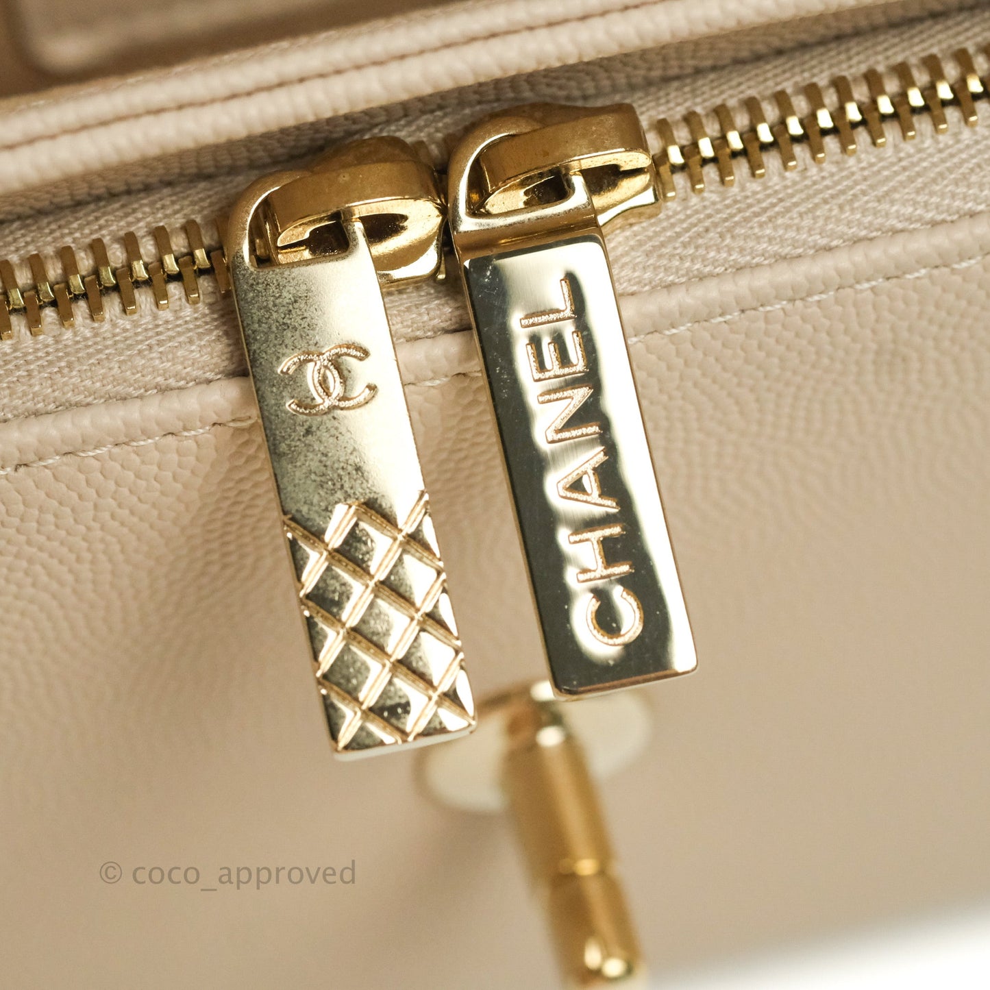 Chanel Quilted Medium Business Affinity Flap Beige Caviar Gold Hardware