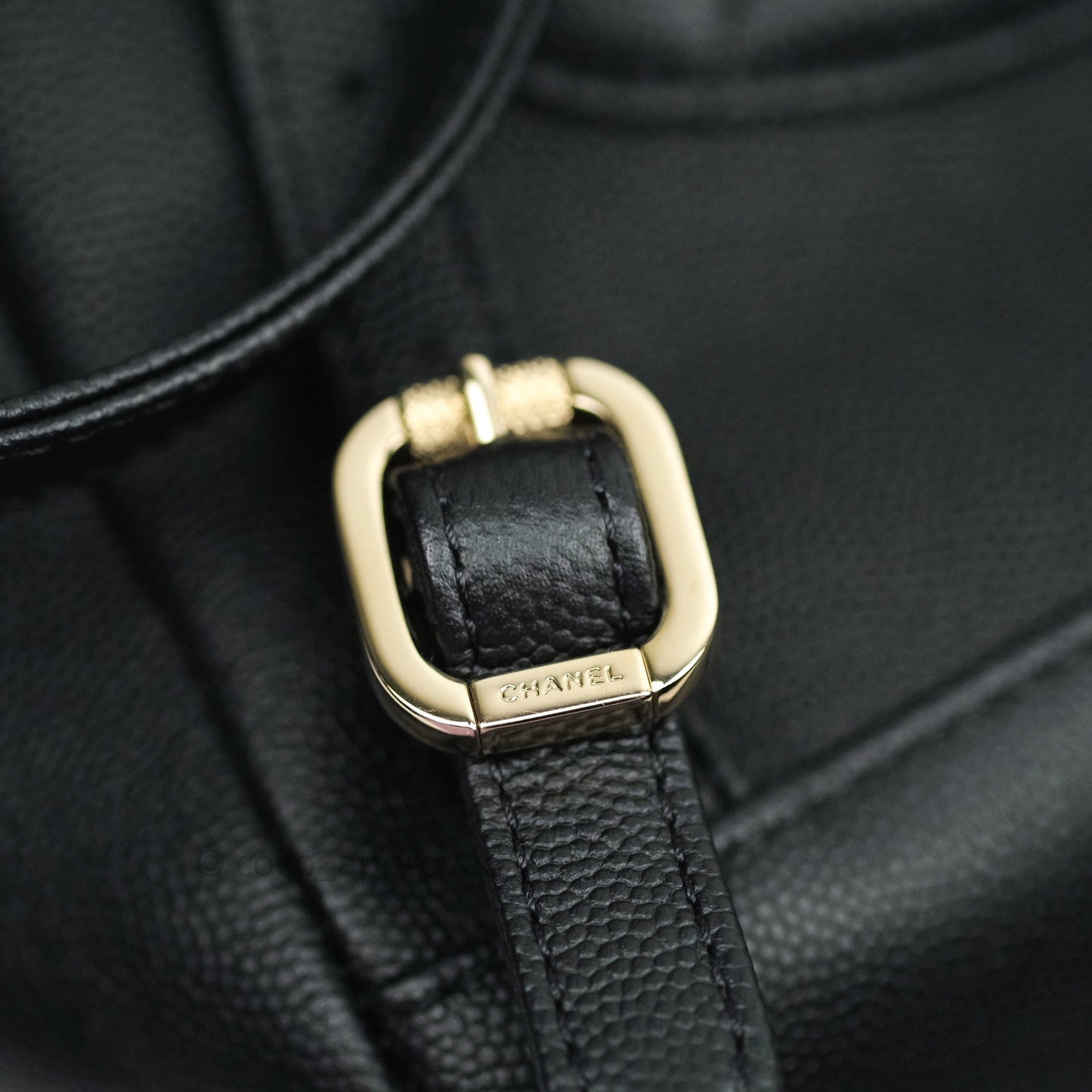 Chanel Quilted Business Affinity Backpack Black Caviar Light Gold Hardware