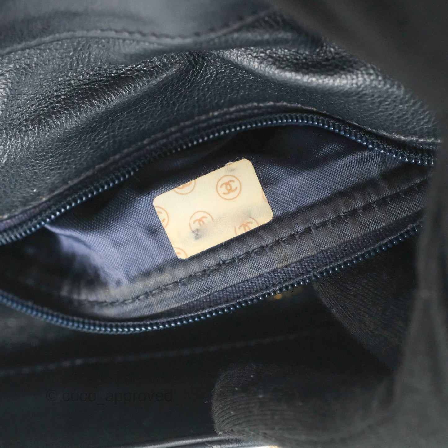 Chanel Vintage CC Box Shoulder Bag Navy Lambskin Gold Hardware