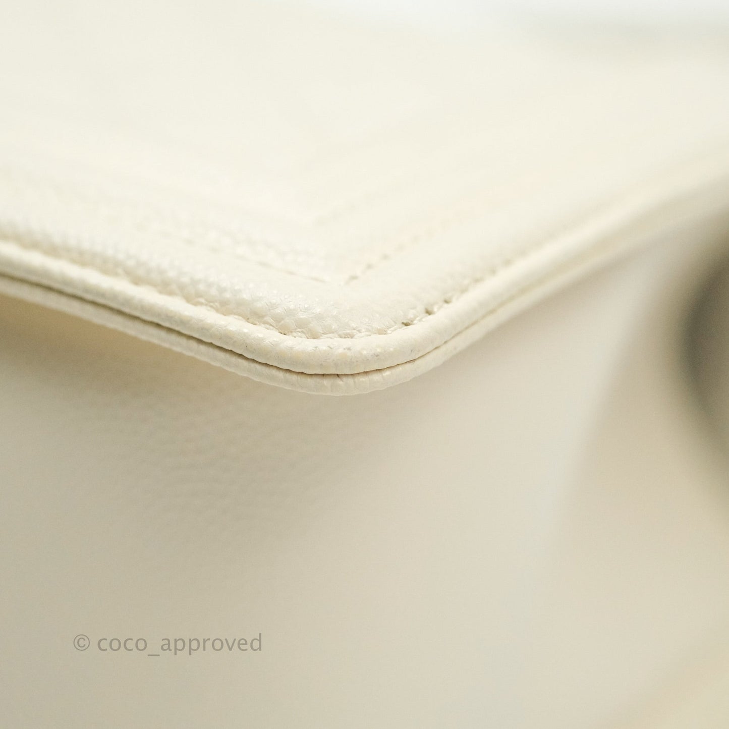 Chanel Quilted Medium Caviar Ivory Boy Flap Ruthenium Hardware