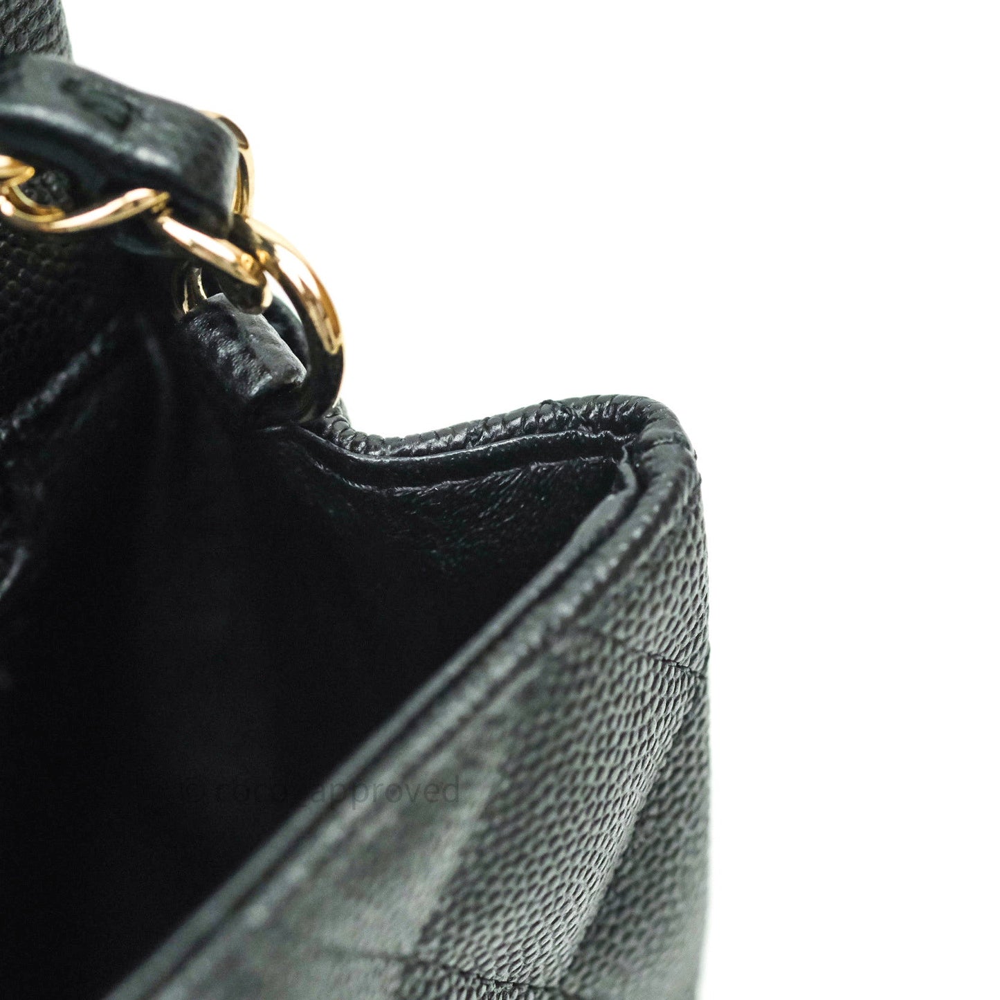 Chanel Quilted Mini Rectangular Black Caviar Gold Hardware 18B