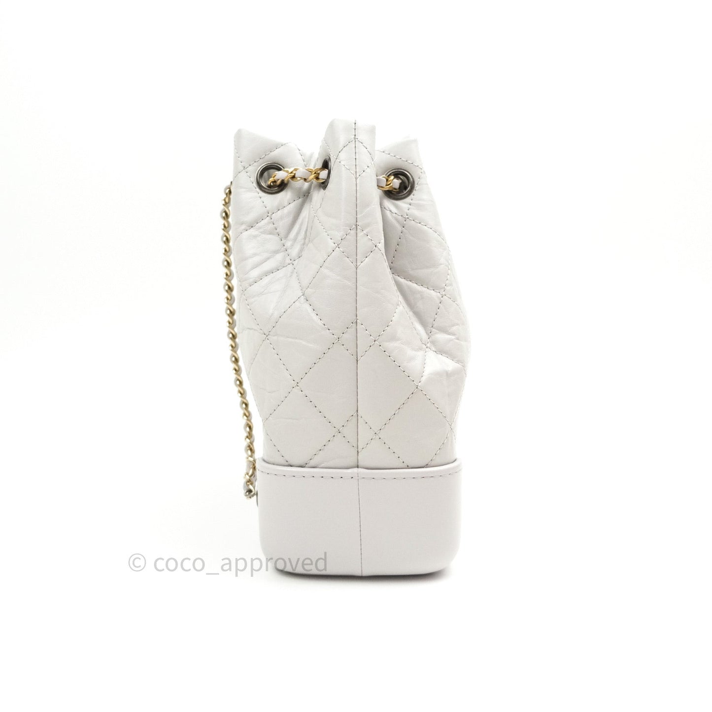 Chanel Gabrielle Backpack Black Aged Calfskin Small Light Grey