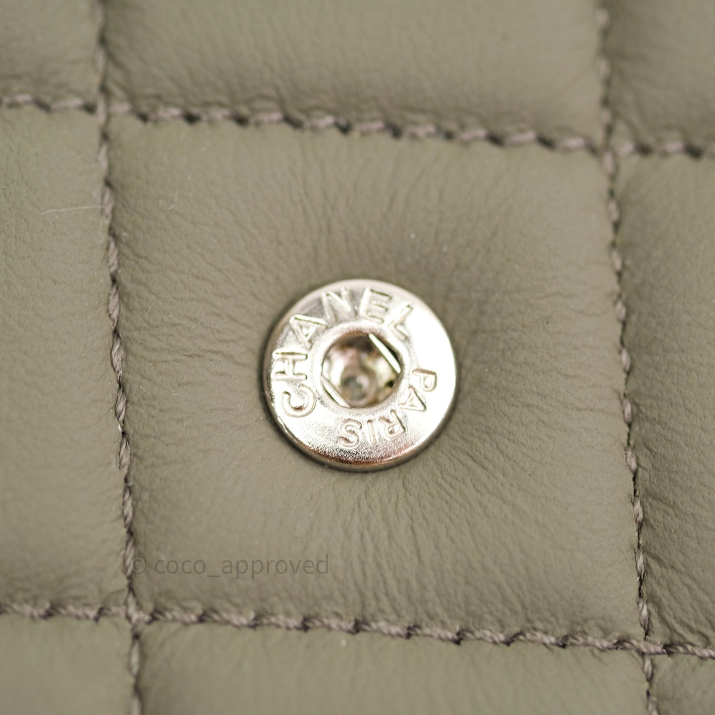 Chanel Quilted Wallet on Chain WOC Grey Calfskin Matte Grey Hardware