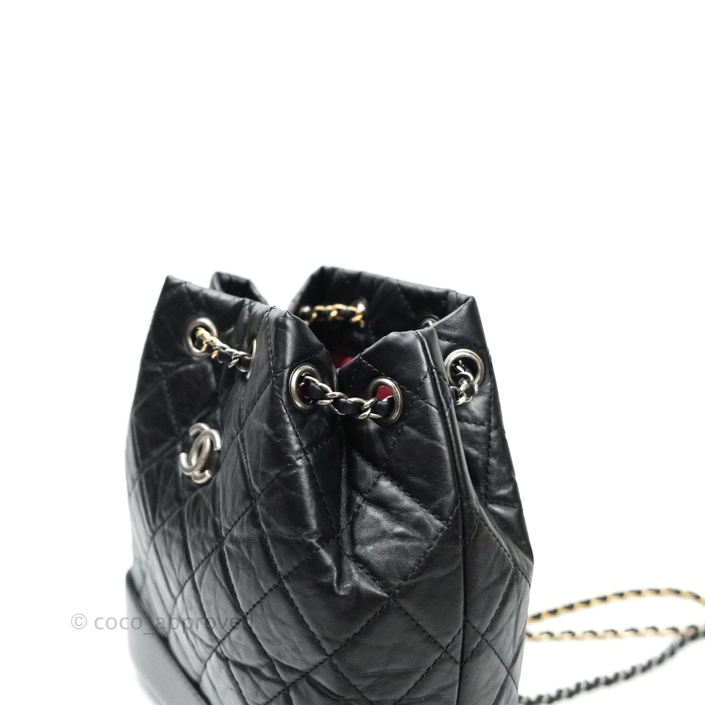 Chanel Gabrielle Backpack Black Aged Calfskin Small Black