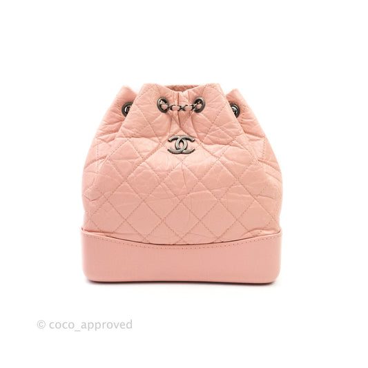 Chanel Gabrielle Backpack Pink Aged Calfskin Small Mixed Hardware