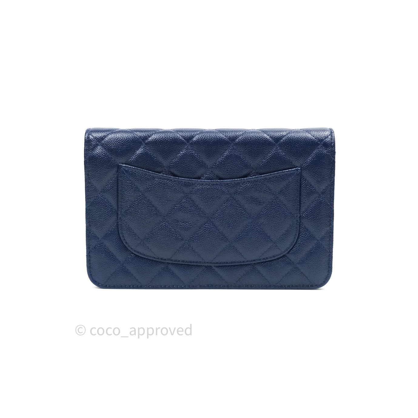 Chanel Quilted Wallet on Chain WOC Navy Caviar Gold Hardware