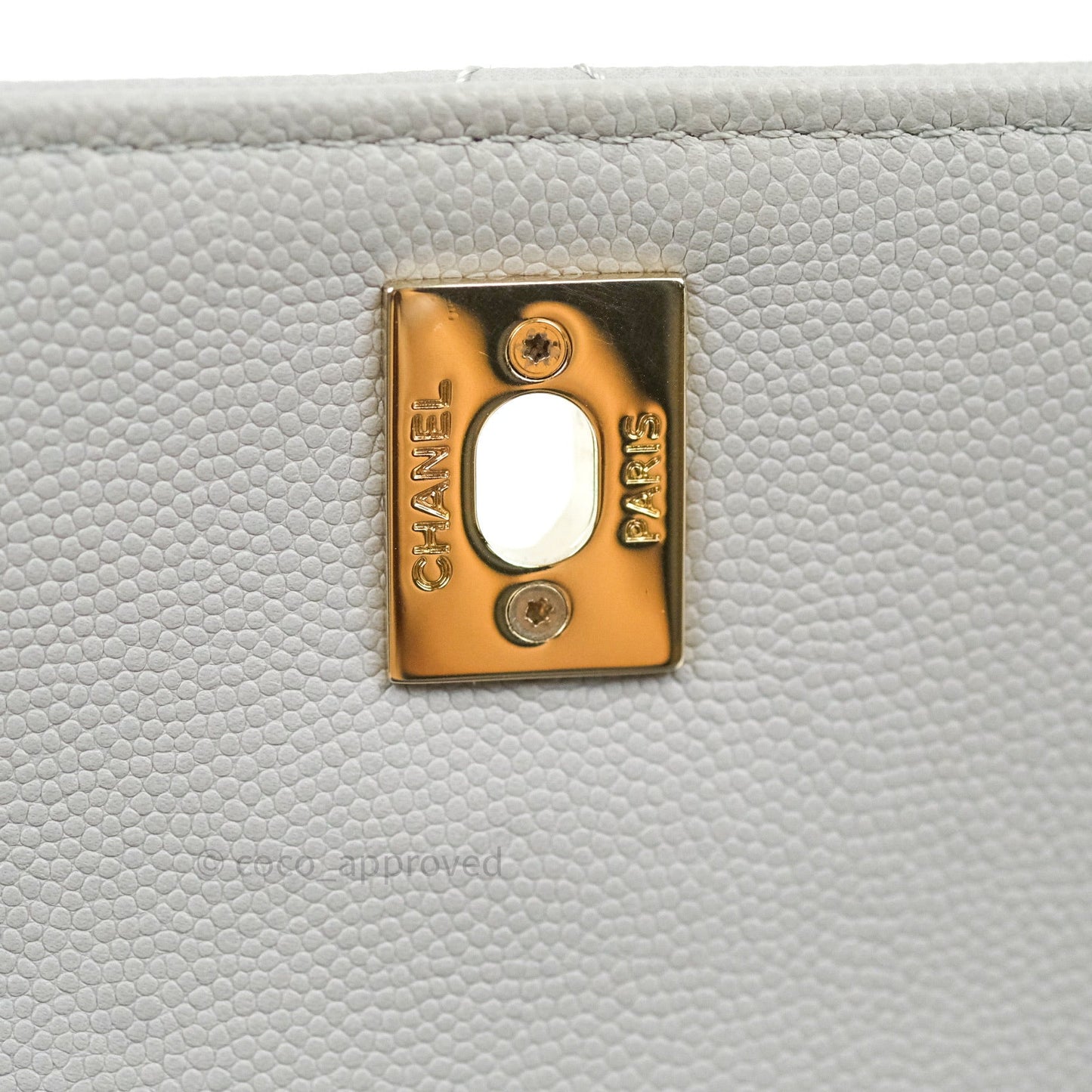 Chanel Caviar Quilted Small Business Affinity Flap Grey Light Gold Hardware