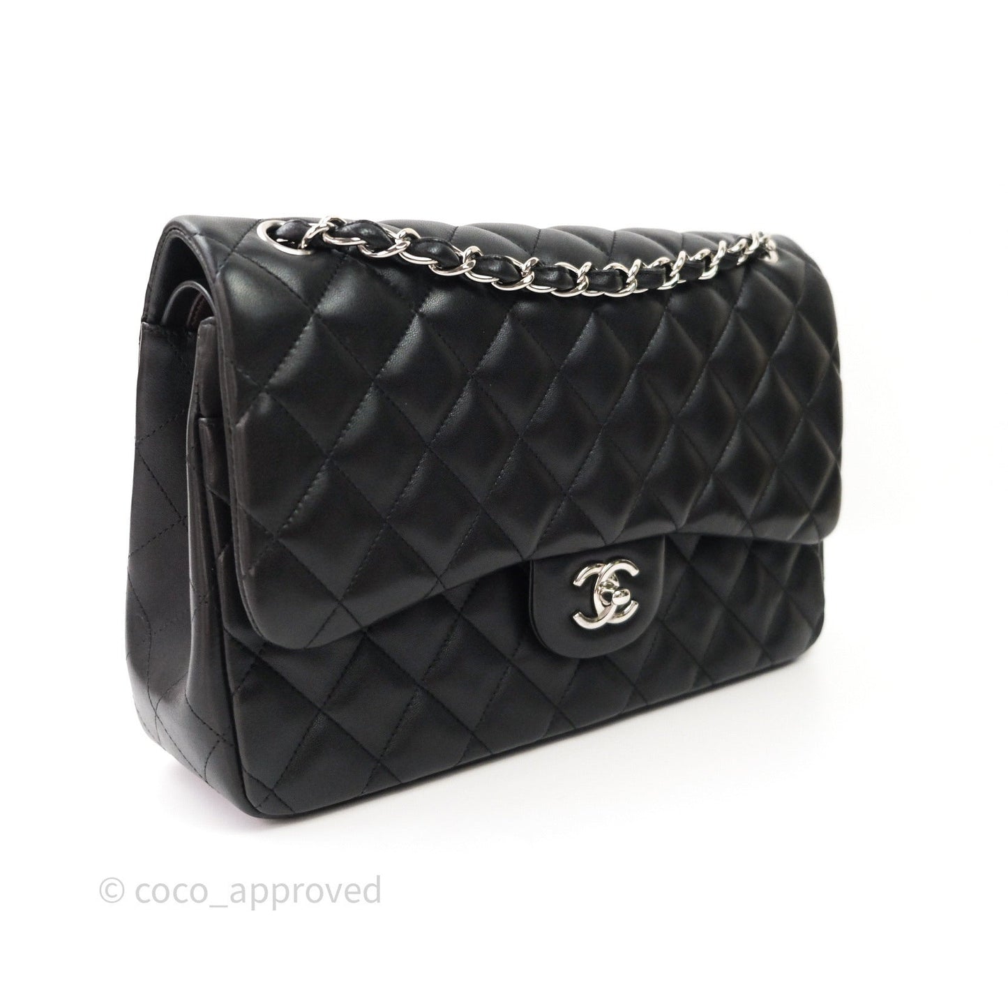 Chanel Jumbo Double Flap Black Lambskin Silver Hardware⁣⁣
