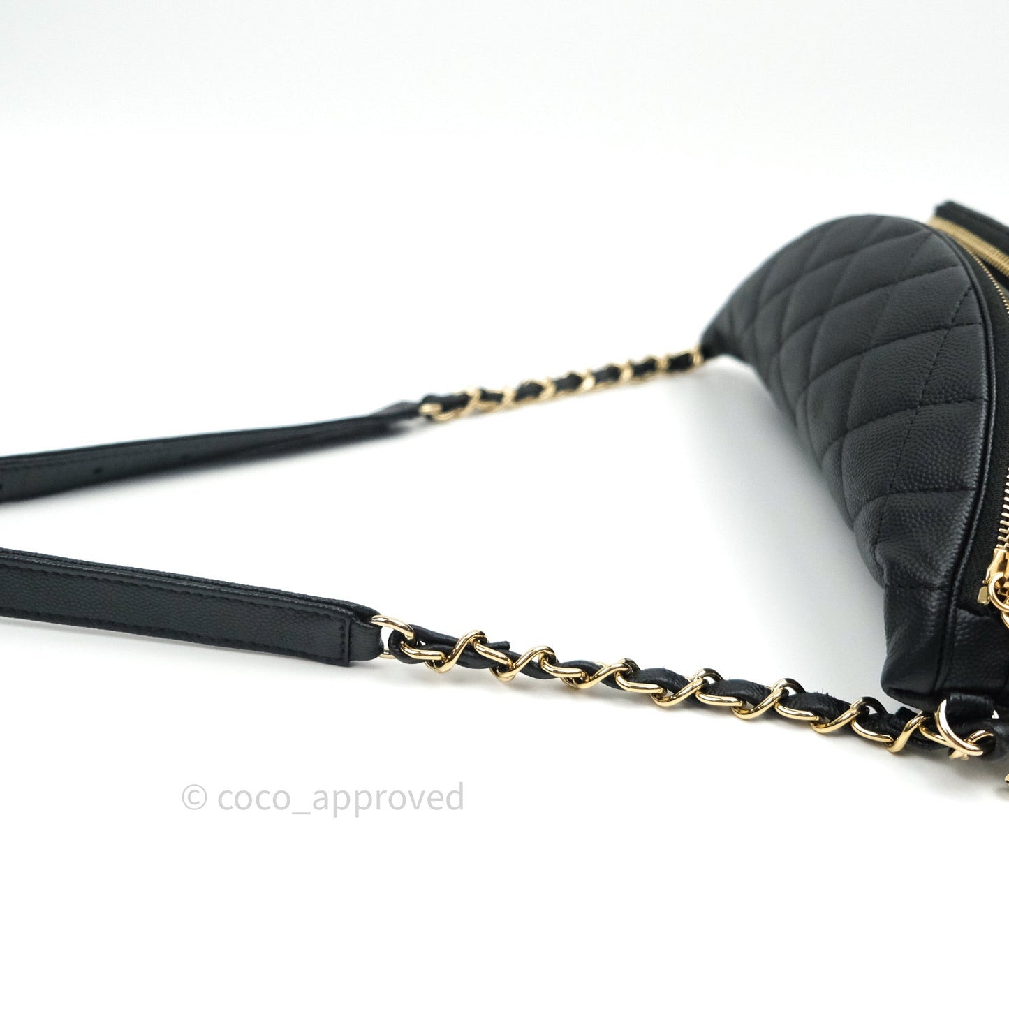 Chanel Quilted Business Affinity Waist Belt Bag Black Caviar Gold Hardware