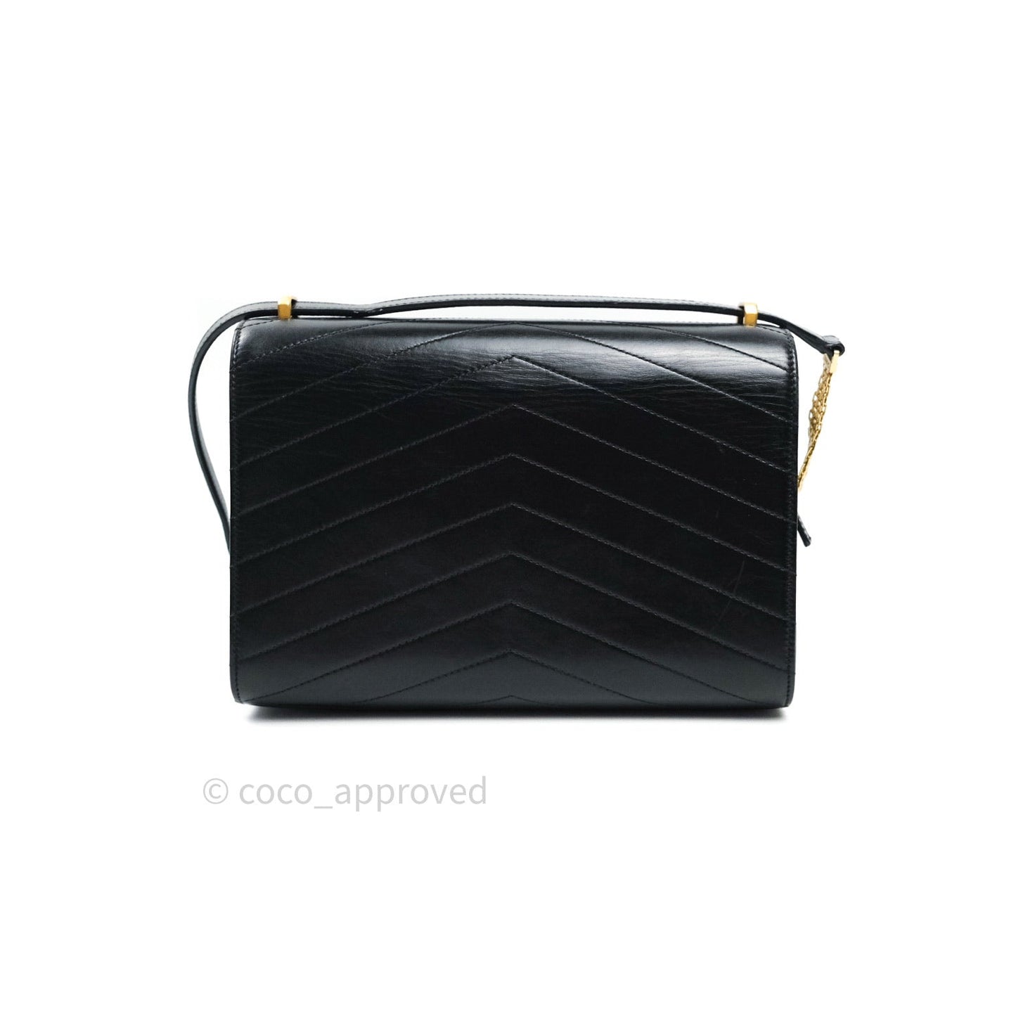Chanel Chevron Calfskin Medium Medal Flap Black