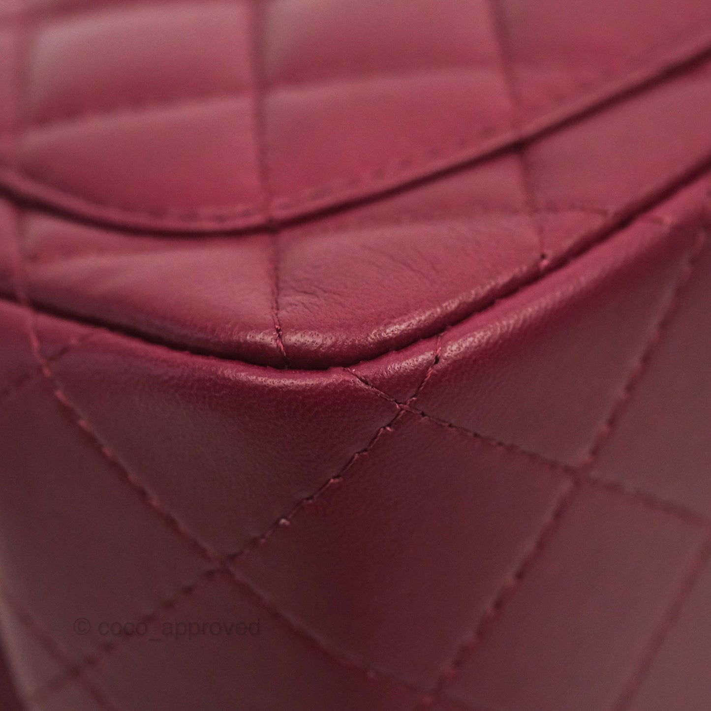 Chanel Quilted Mini Square Dark Red Burgundy Lambskin Gold Hardware 21K