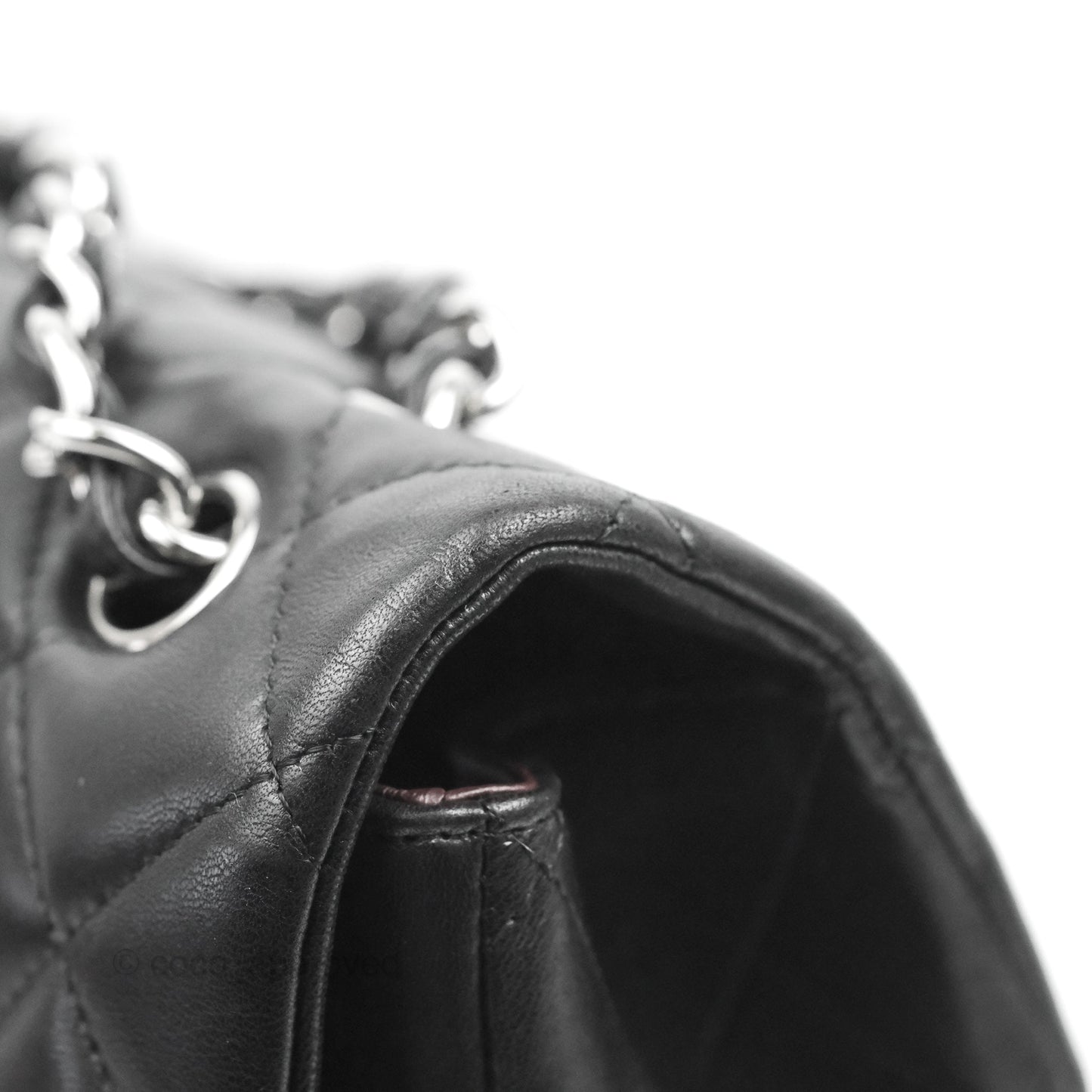 Chanel Quilted Single Flap Maxi Flap Black Lambskin Silver Hardware