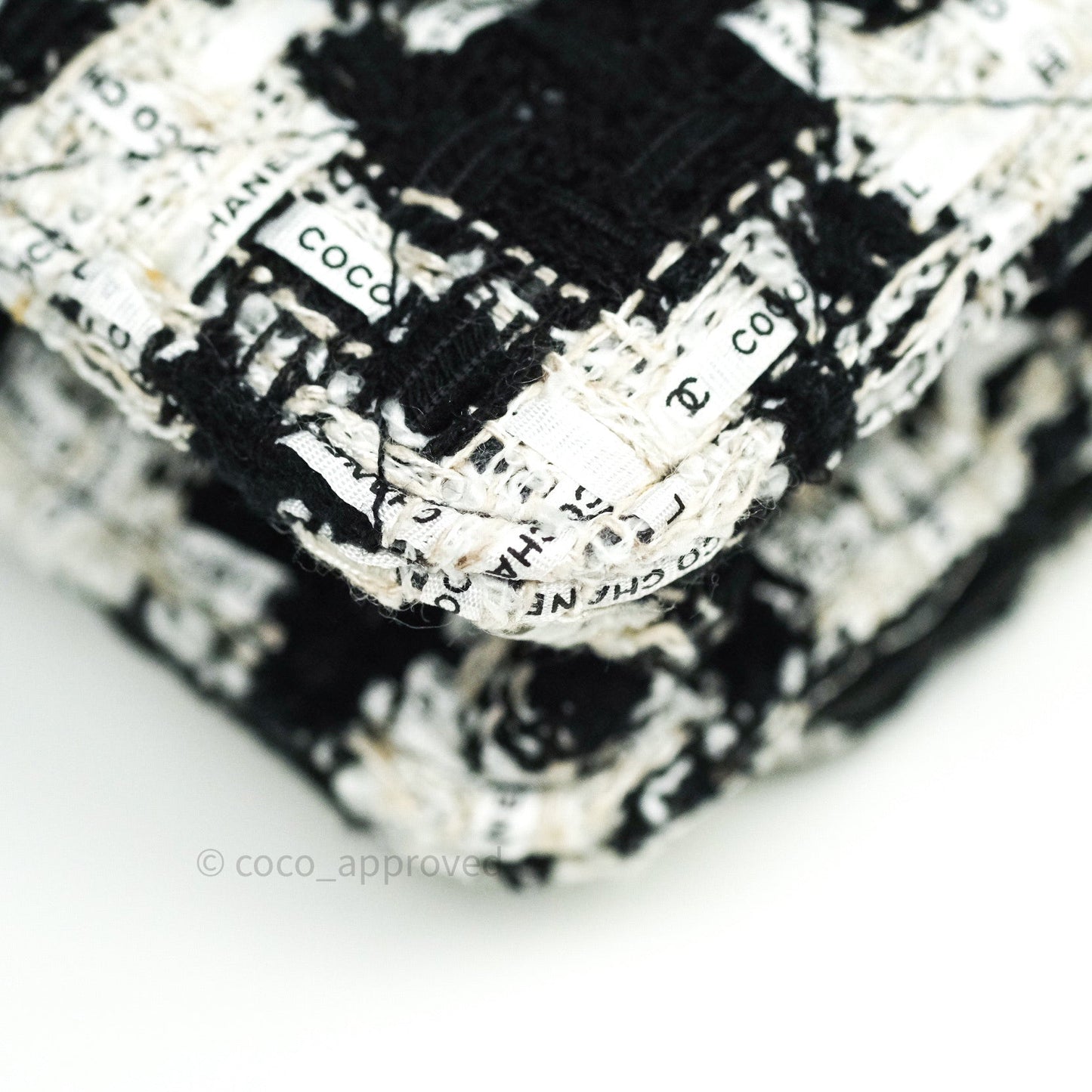 Chanel Quilted Wallet on Chain WOC Tweed Houndstooth Gold Hardware