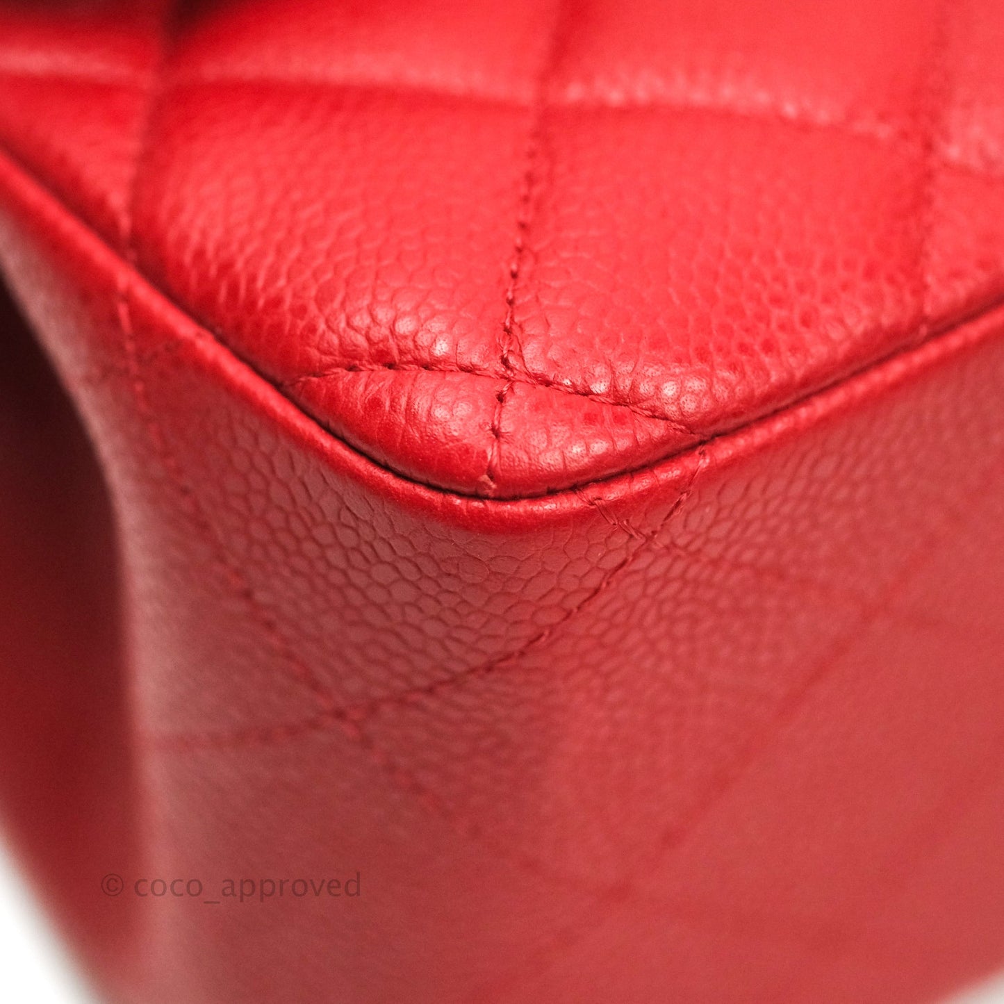 Chanel Classic Jumbo Double Flap Red Caviar Silver Hardware⁣⁣
