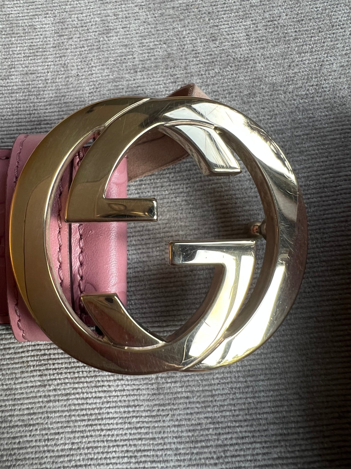 Luxury Gucci Pink Guccissima Wide Belt