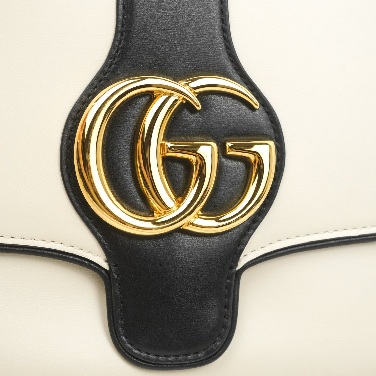 Gucci Calfskin Medium Arli Flap Shoulder Bag White