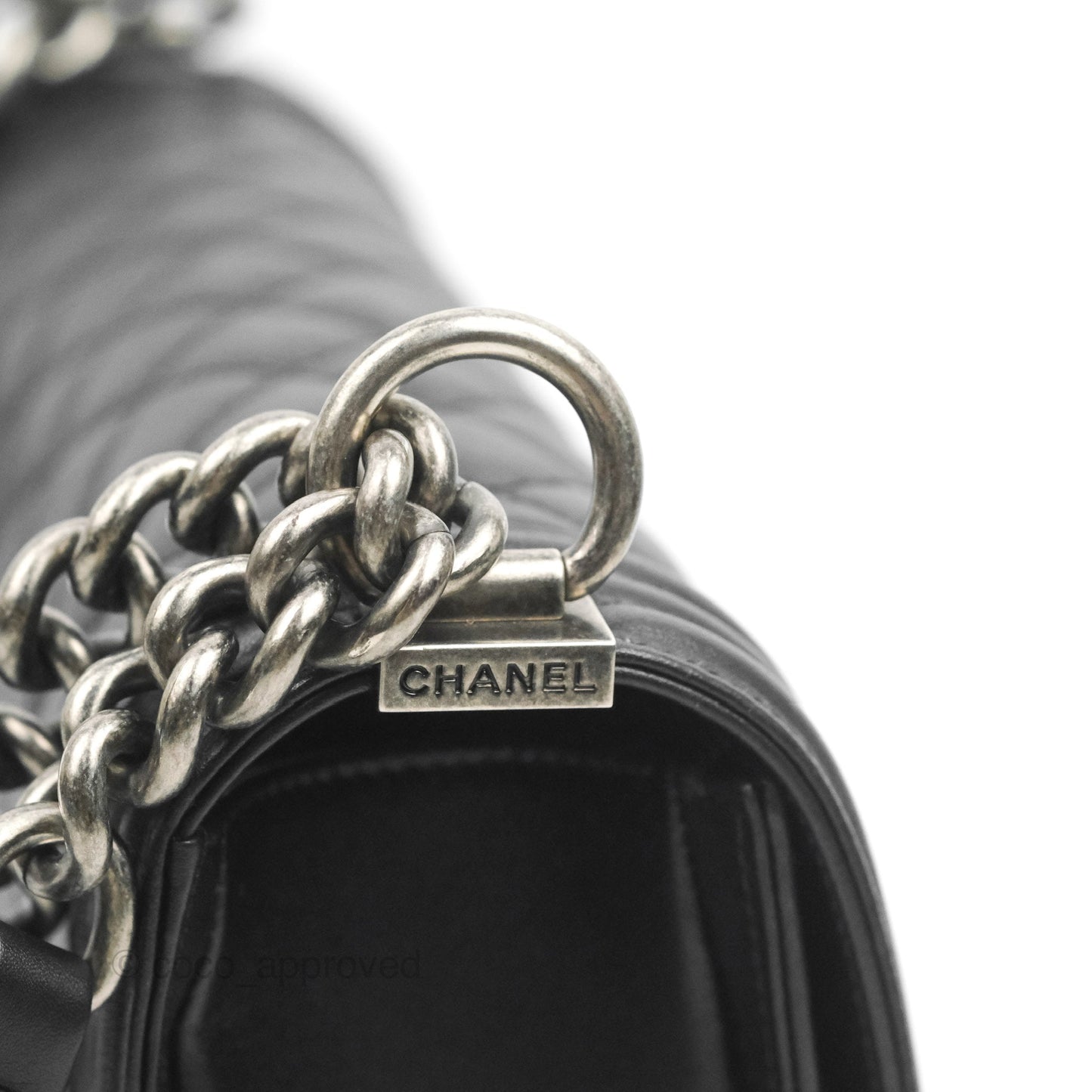 Chanel Quilted Medium Boy Black Calfskin Ruthenium Hardware