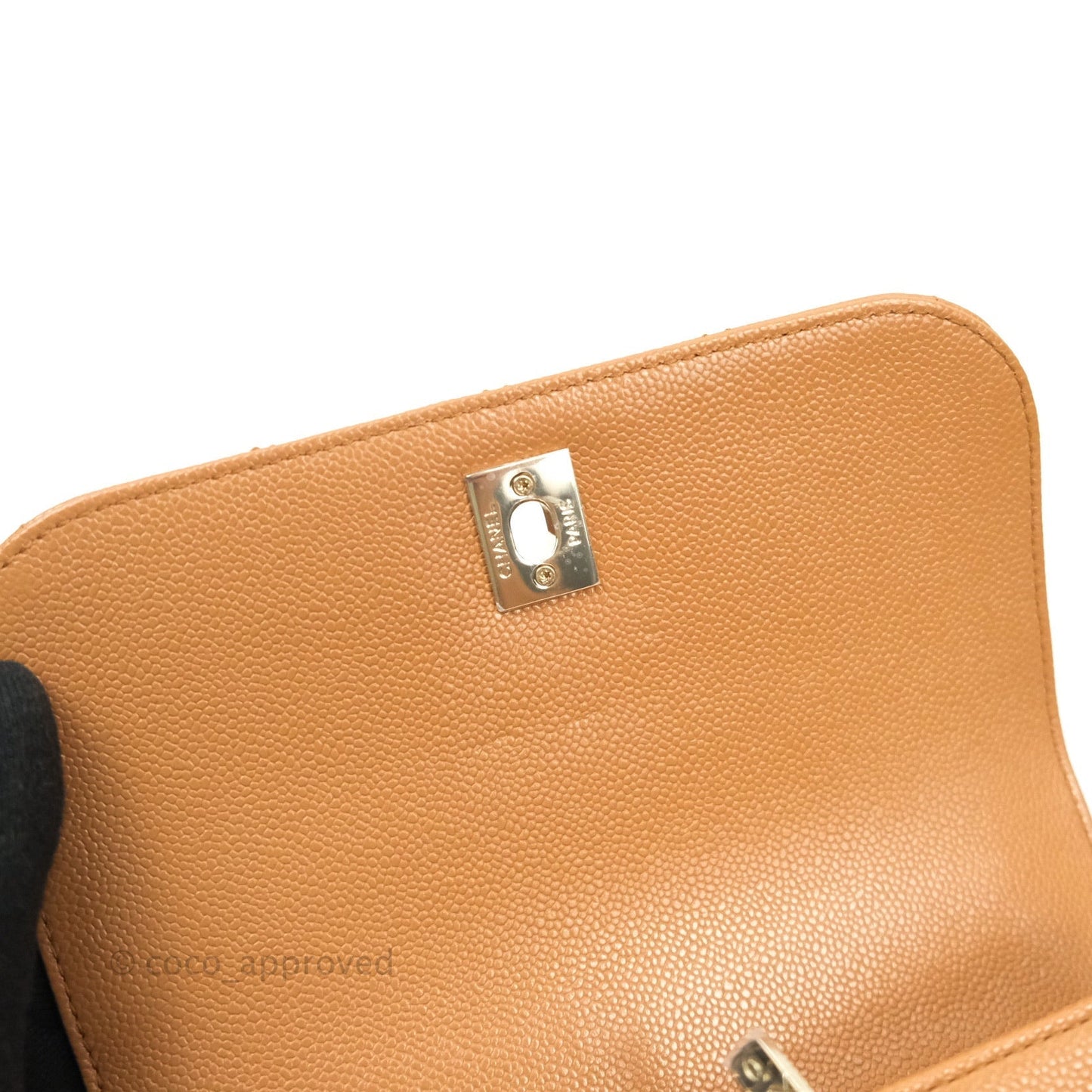 Chanel Quilted Small Business Affinity Flap Dark Beige Caviar Gold Hardware