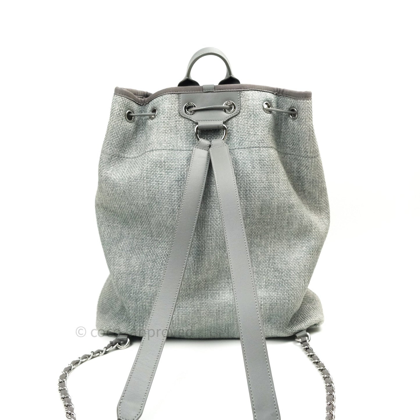 Chanel Canvas Deauville Backpack Grey