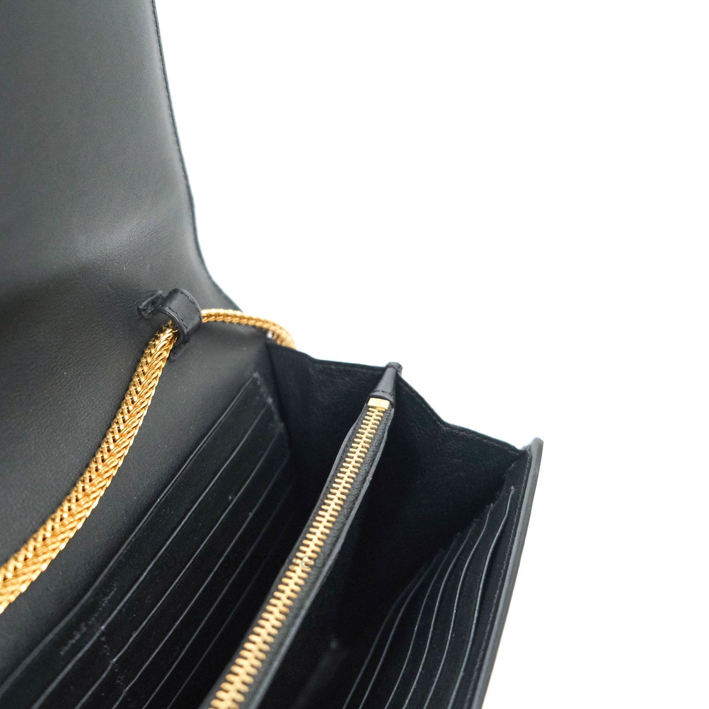 Saint Laurent Wallet on Chain Black Gold Hardware