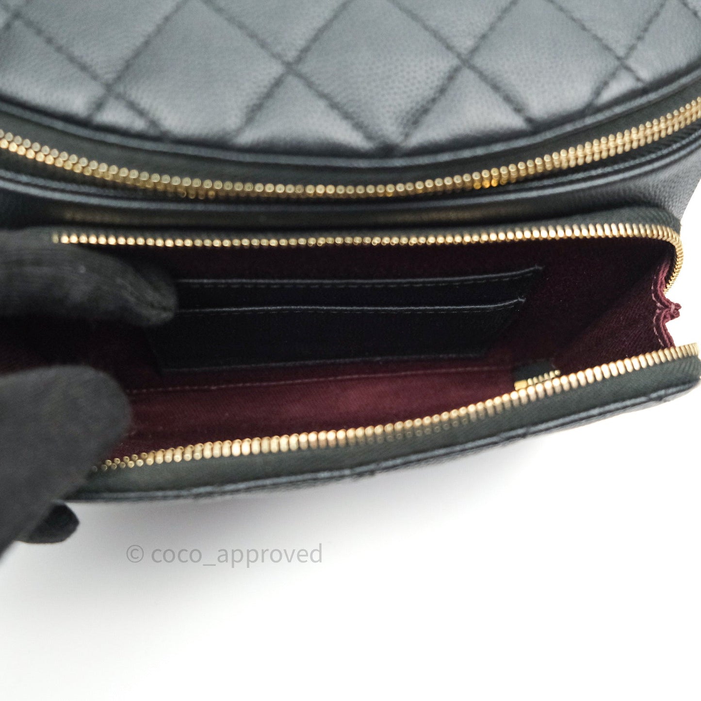 Chanel Quilted Business Affinity Waist Belt Bag Black Caviar Gold Hardware