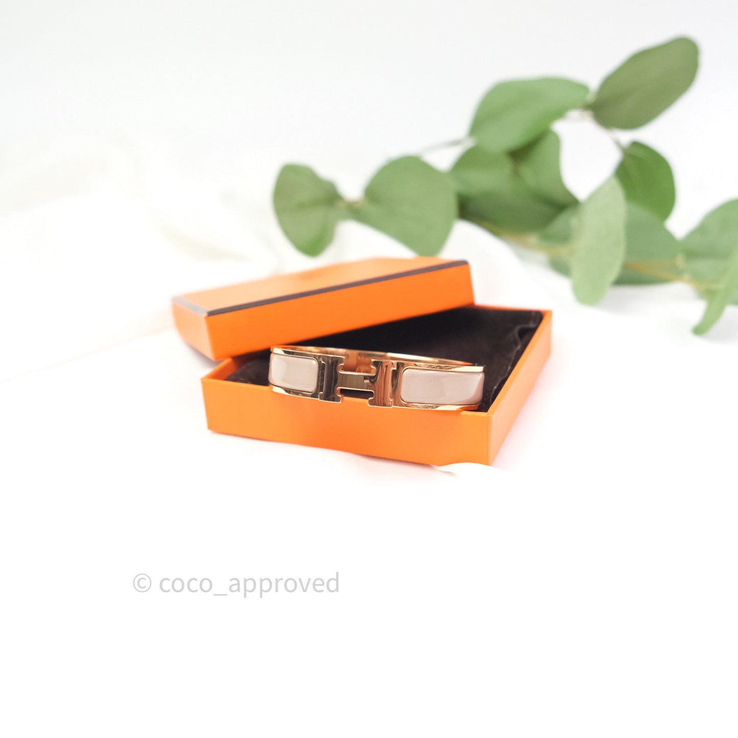 Hermès Clic Clac Narrow Marron Glace Rose Gold