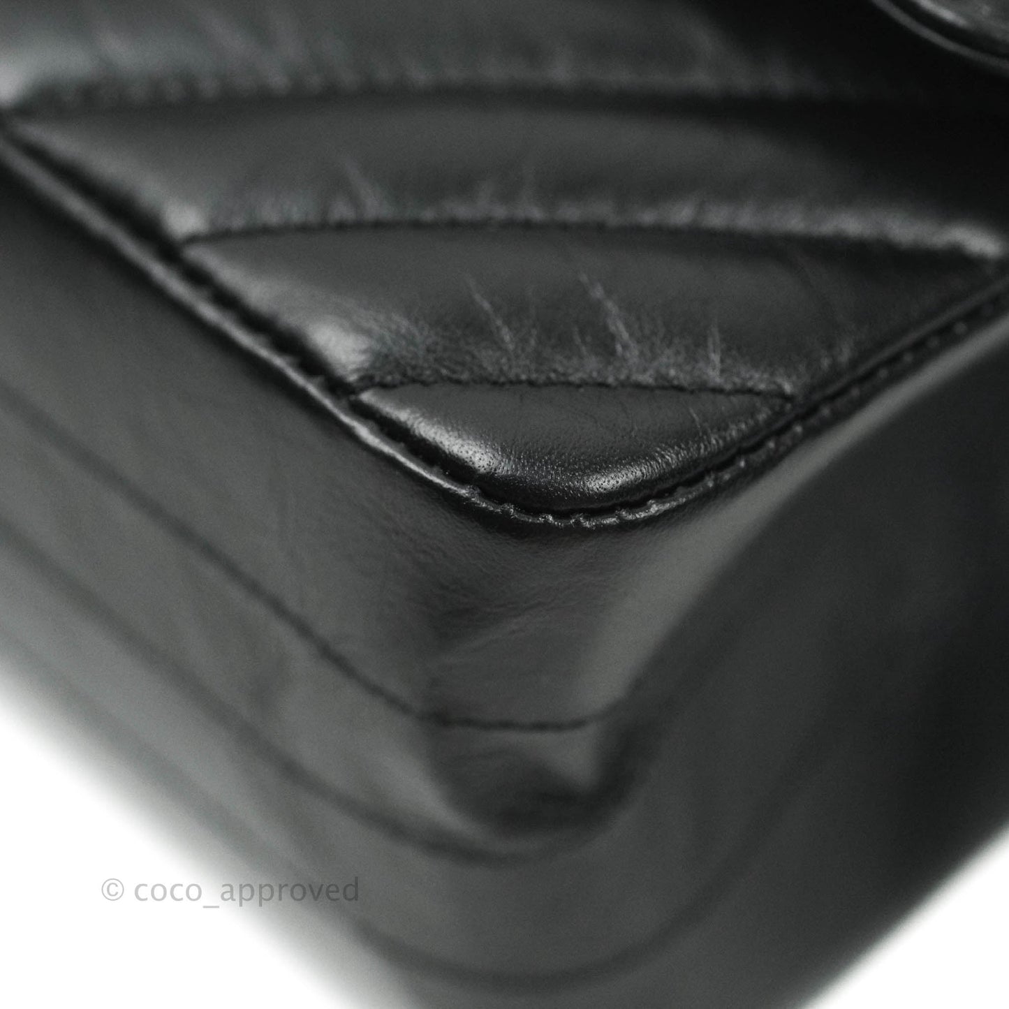 Chanel Mini Reissue 224 So Black Chevron Calfskin Black Hardware