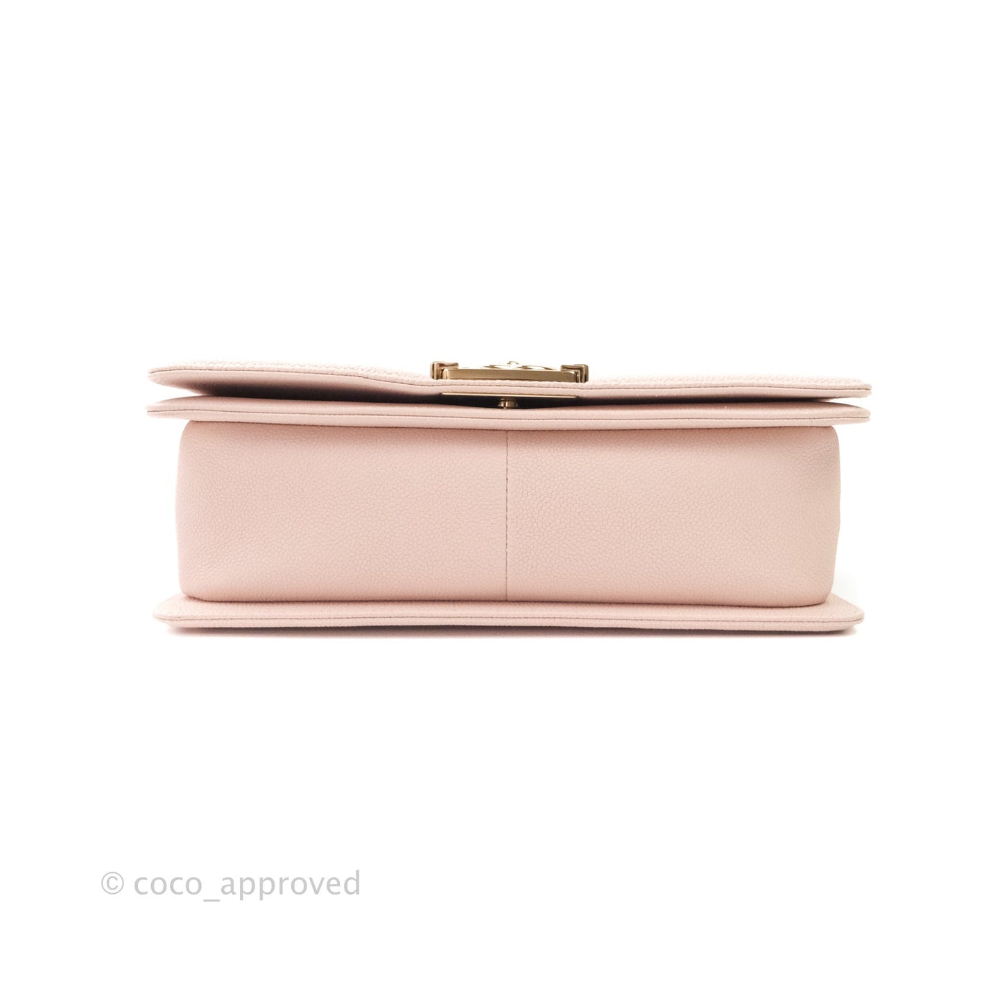Chanel Boy Chevron Medium Pale Pink Caviar Gold Hardware