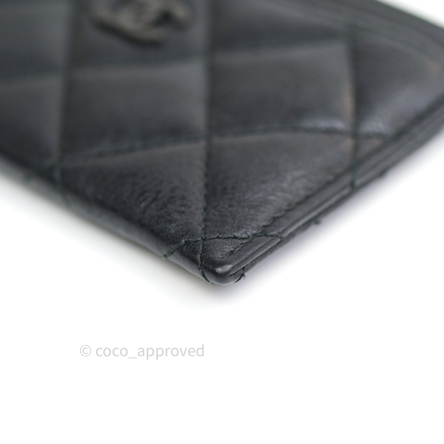 Chanel So Black Quilted Classic Calfskin Flat Card Holder