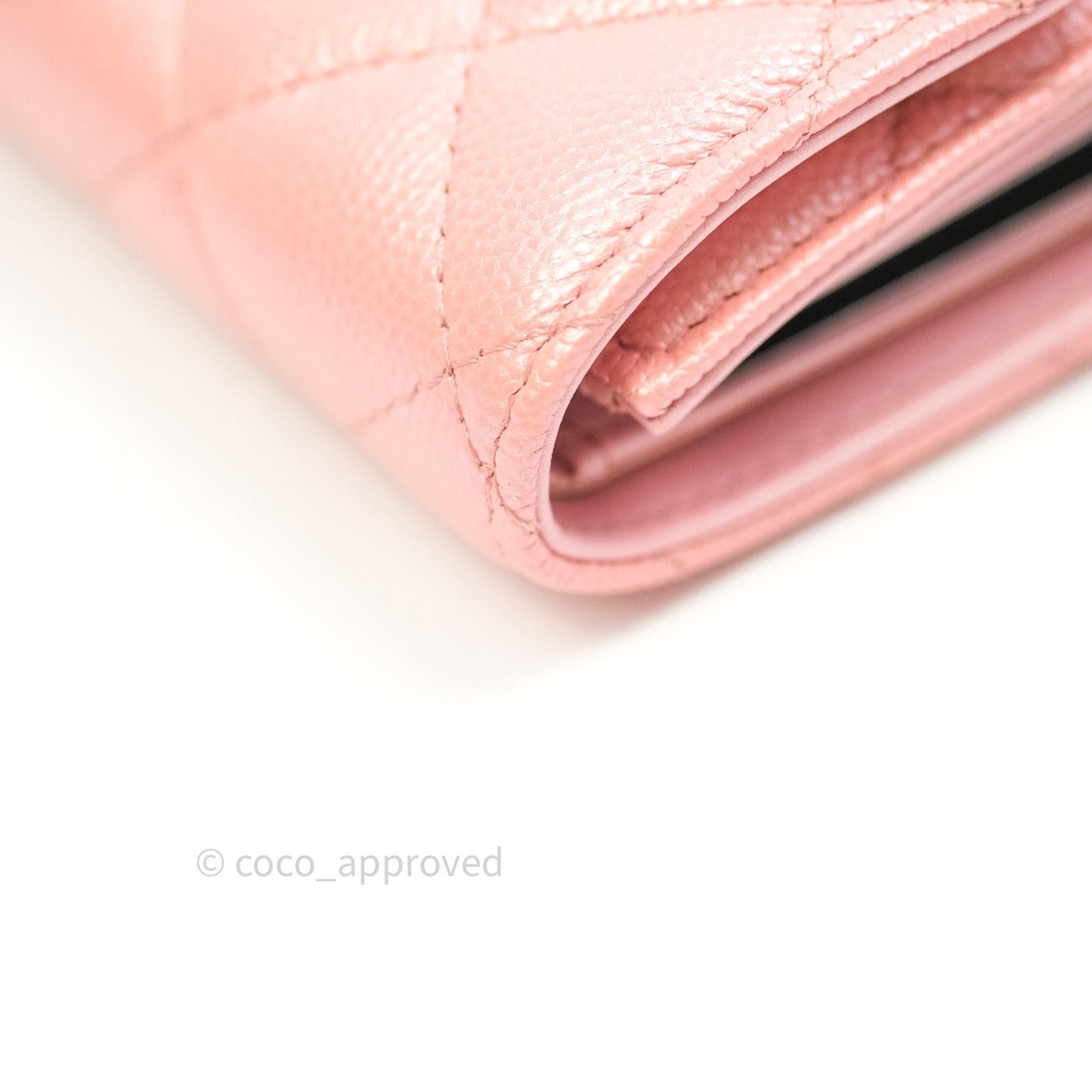 Chanel Classic Small Compact Wallet Iridescent Pink Large CC Hardware