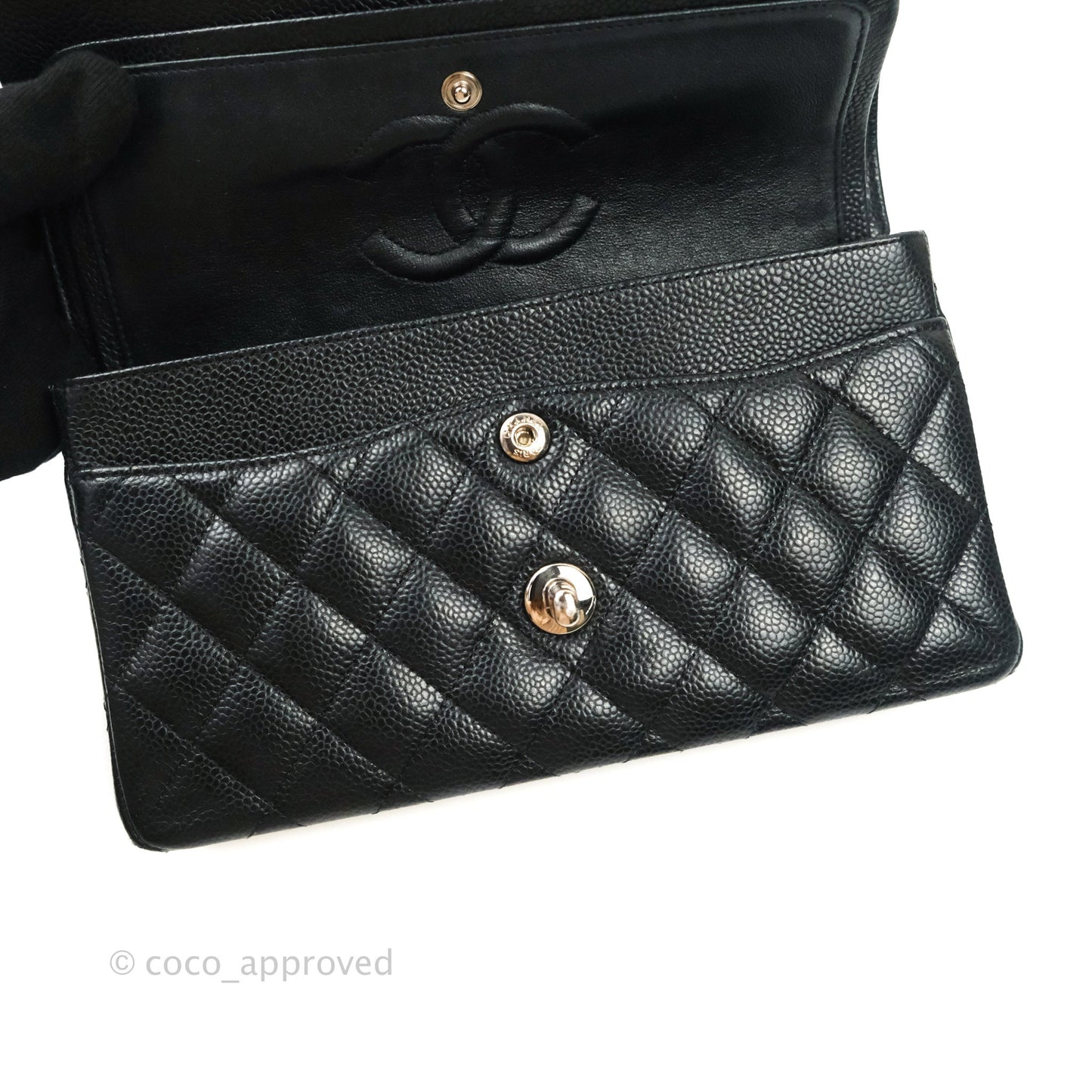 Chanel Classic Small S/M Flap Black Caviar Silver Hardware
