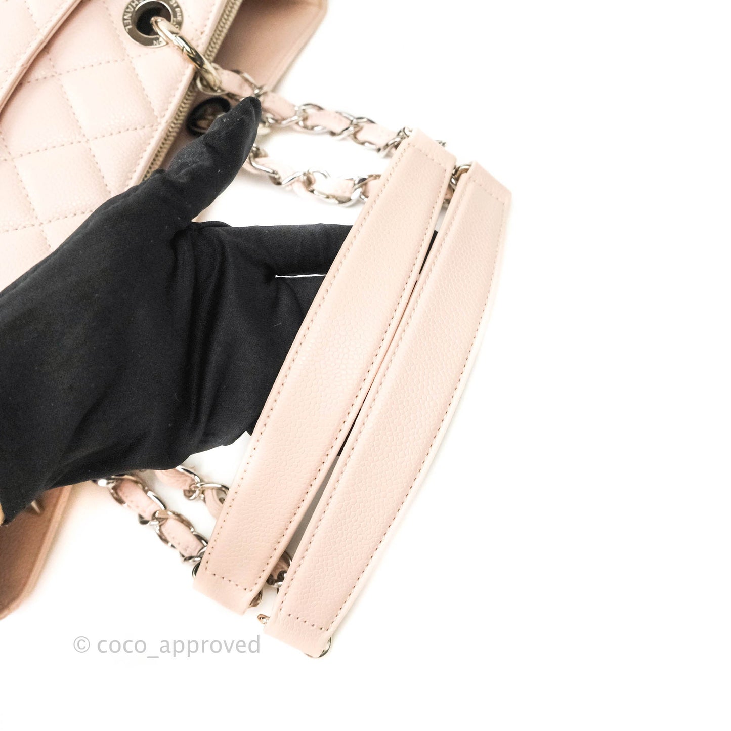 Chanel GST Pale Pink Caviar Silver Hardware